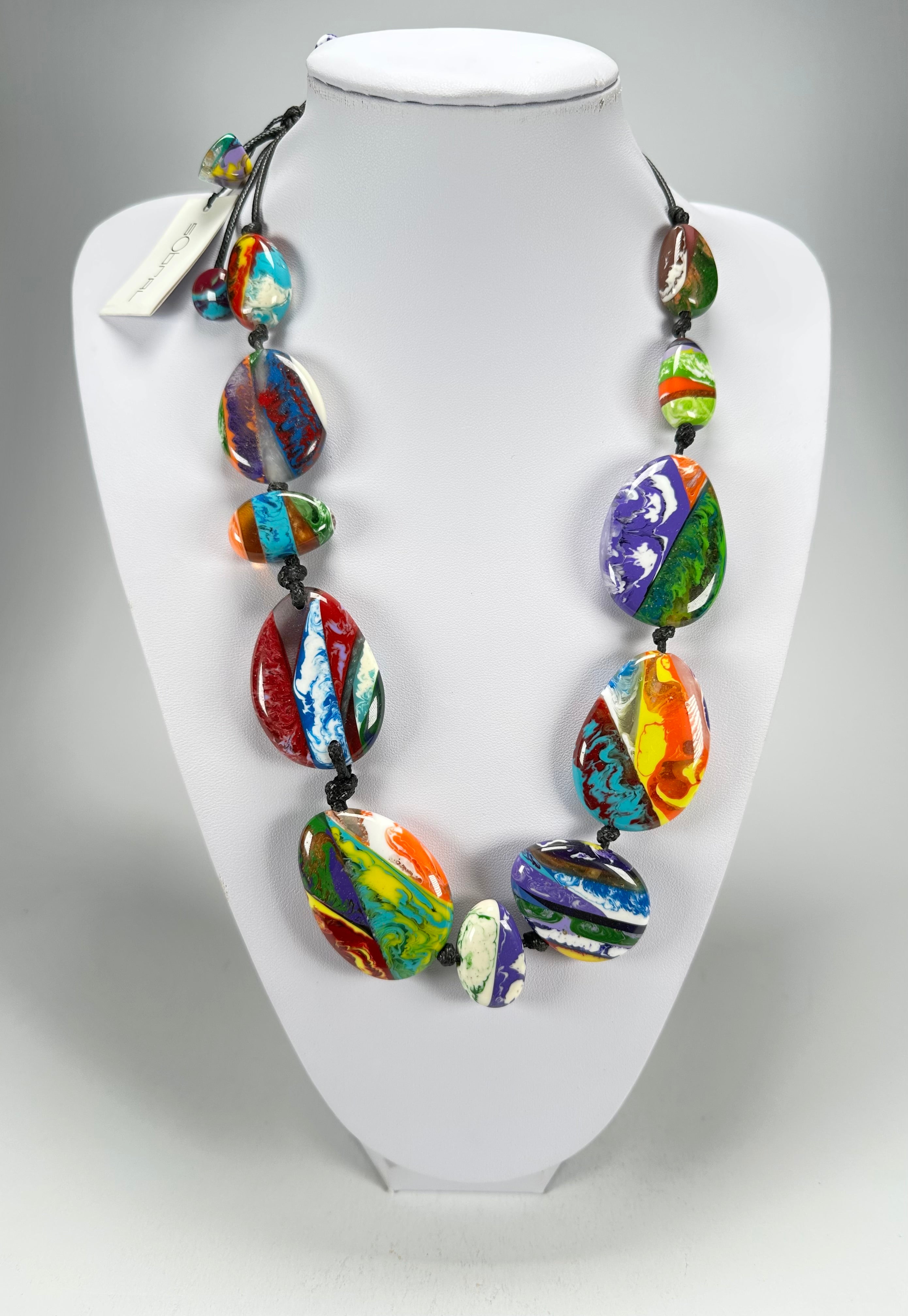 Sobral - Multi-Colour "Onda Lisi" Resin Necklace ( 004578 )