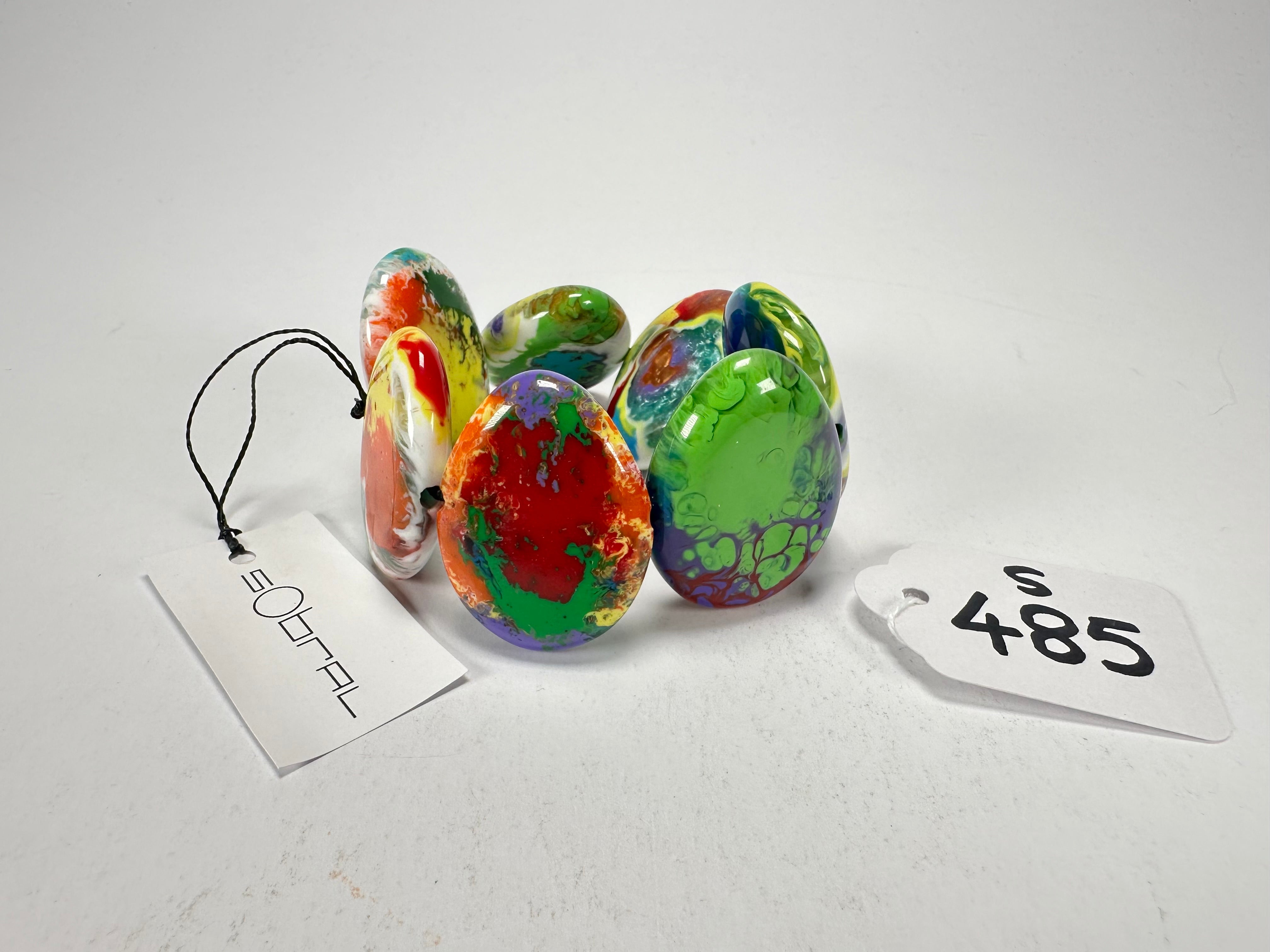Sobral - Multi-Colour "Discs" Pollock Elasticated Resin Bracelet ( 000000 )