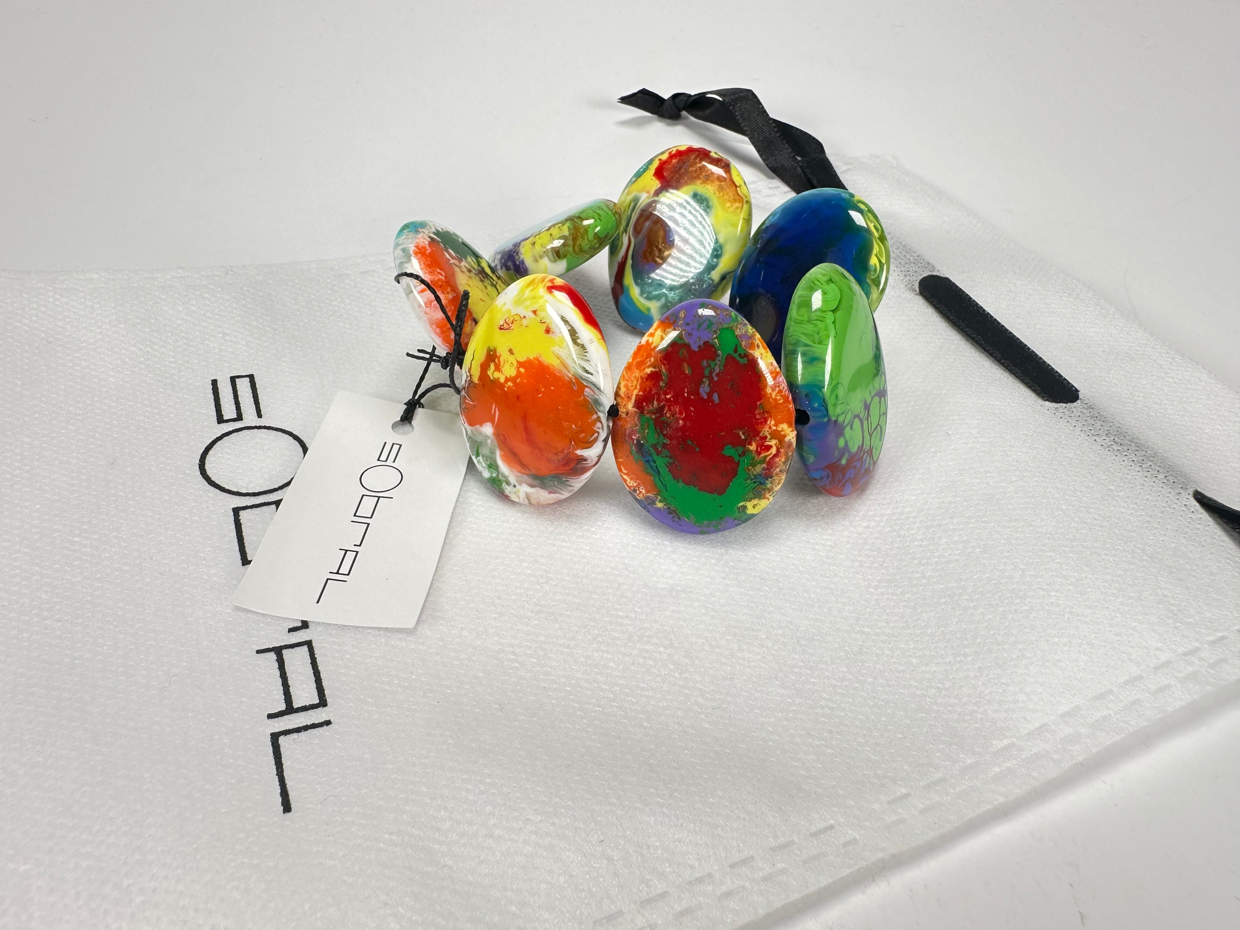 Sobral - Multi-Colour "Discs" Pollock Elasticated Resin Bracelet ( 000000 )