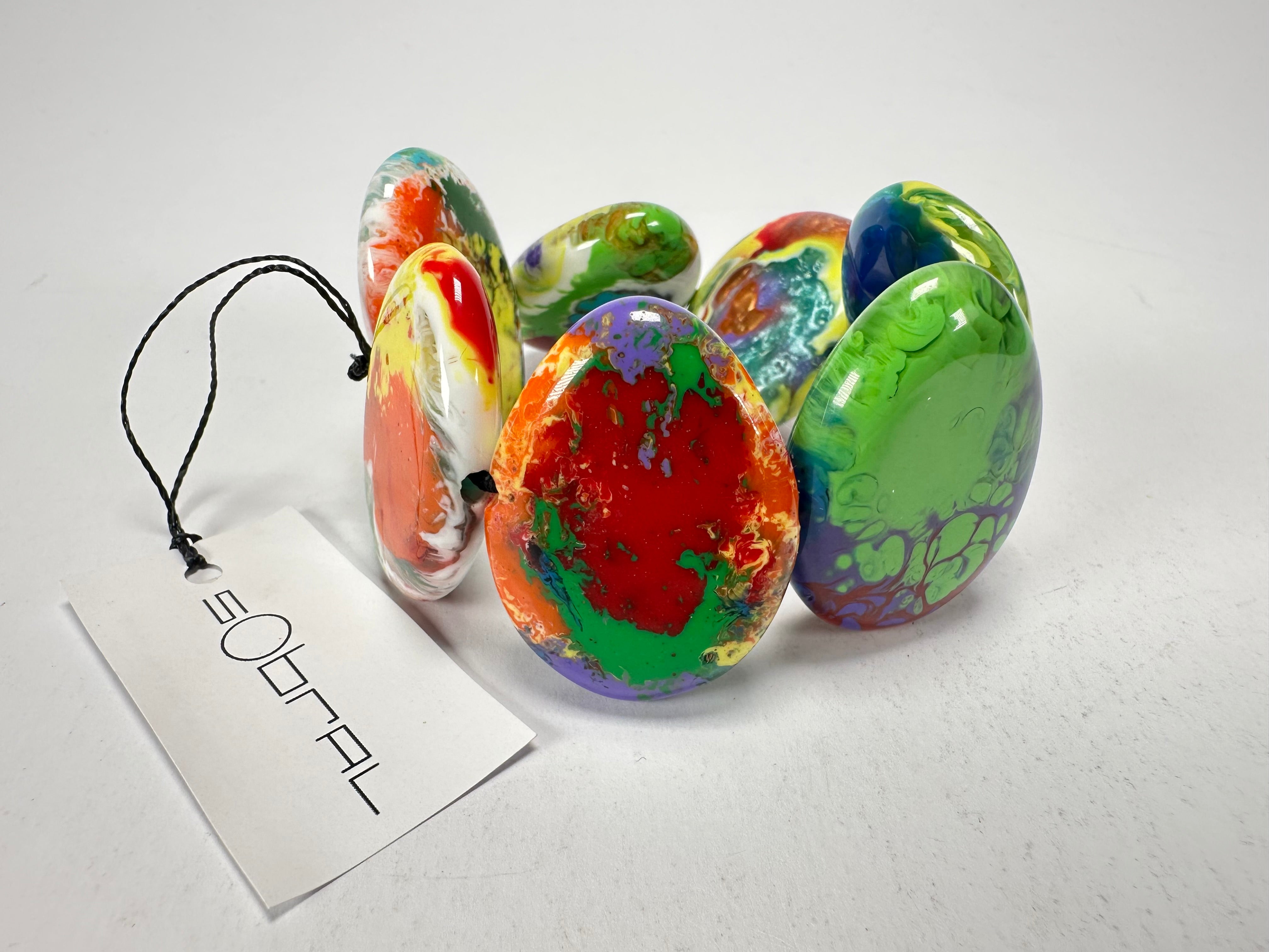 Sobral - Multi-Colour "Discs" Pollock Elasticated Resin Bracelet ( 000000 )