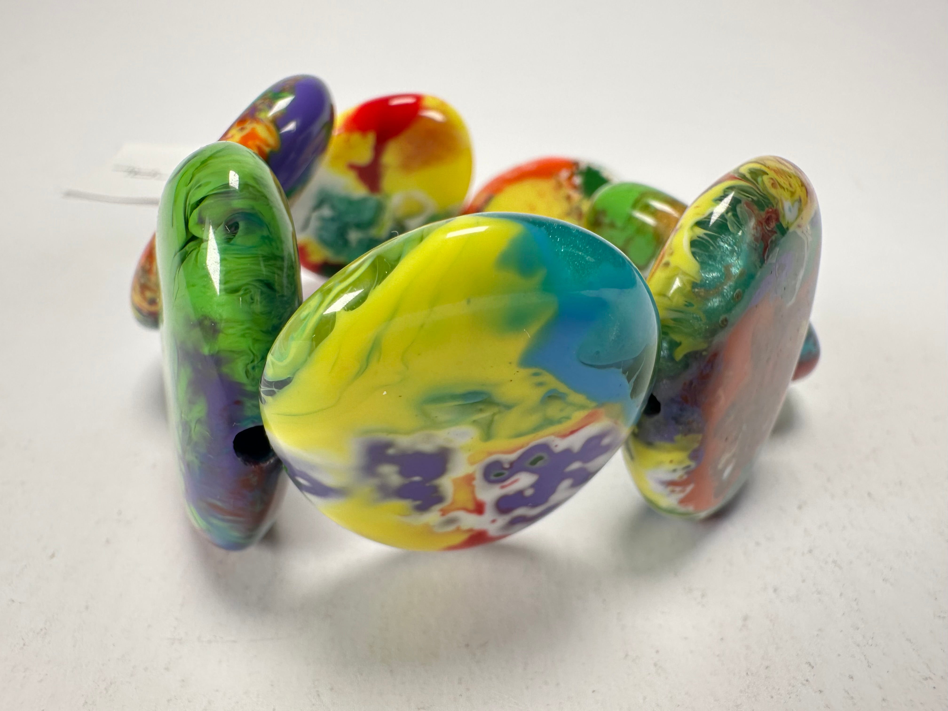 Sobral - Multi-Colour "Discs" Pollock Elasticated Resin Bracelet ( 000000 )