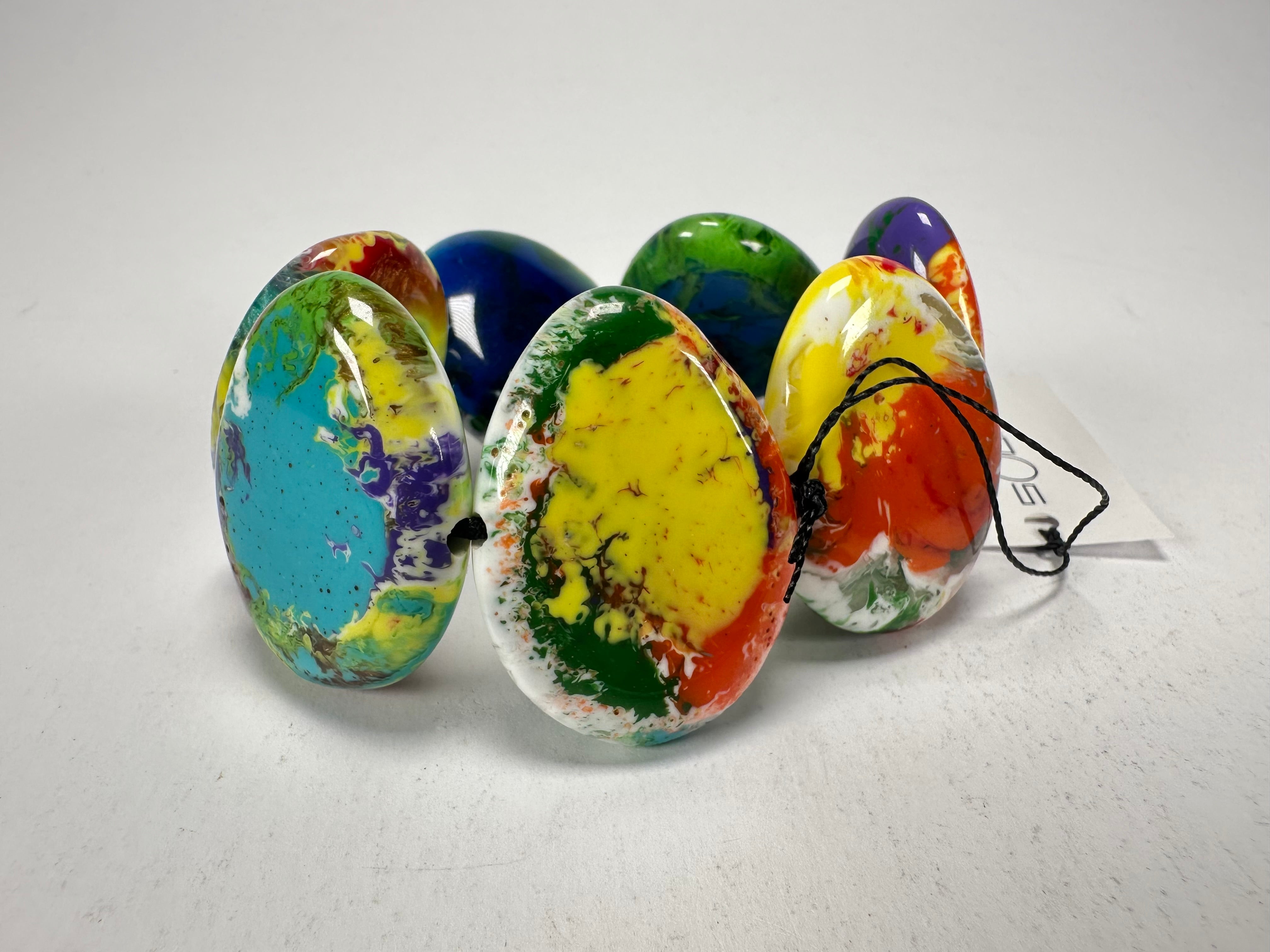 Sobral - Multi-Colour "Discs" Pollock Elasticated Resin Bracelet ( 000000 )