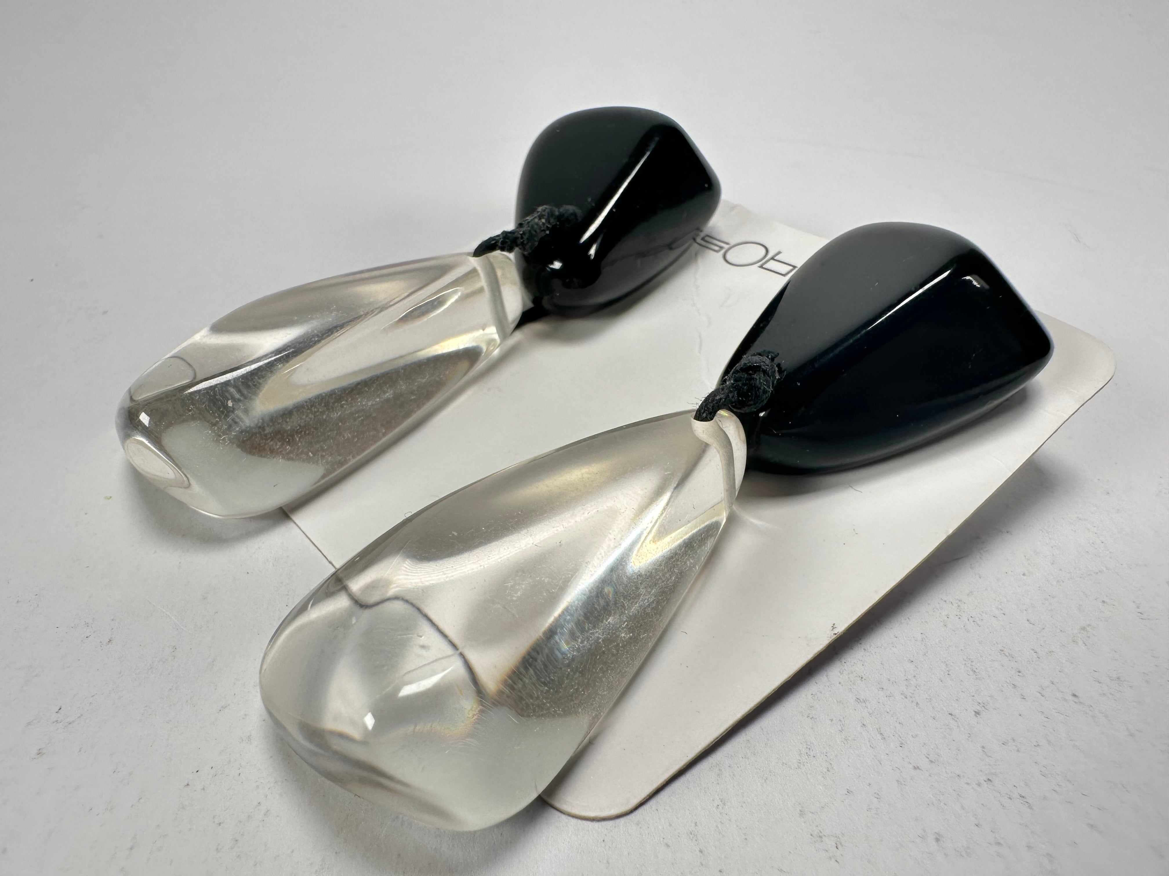 Sobral - Mix 2023 "Cusco" Black & Cristal Resin Earrings ( 005410 )