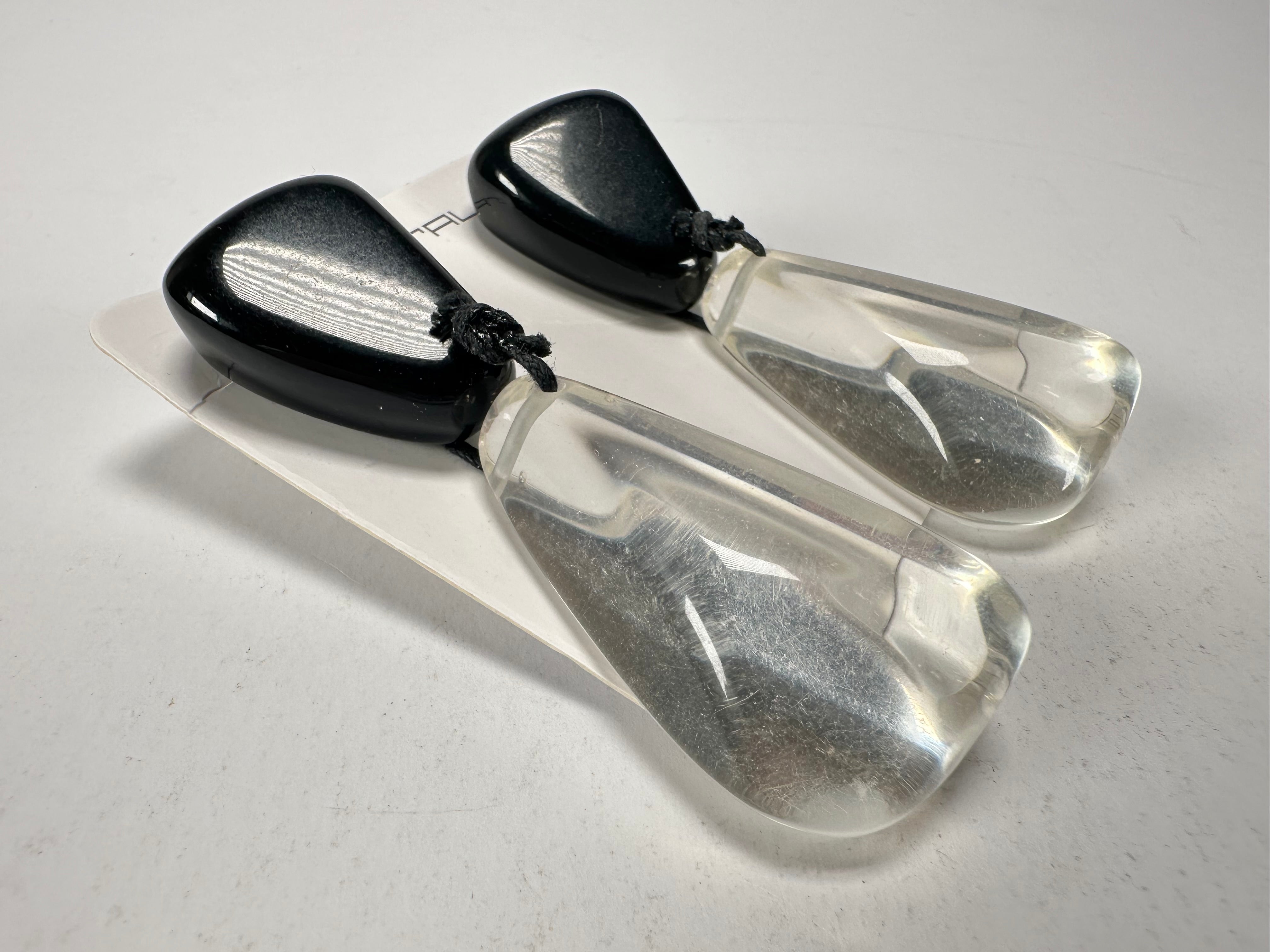 Sobral - Mix 2023 "Cusco" Black & Cristal Resin Earrings ( 005410 )