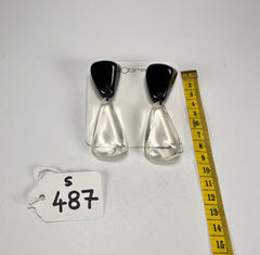 Sobral - Mix 2023 "Cusco" Black & Cristal Resin Earrings ( 005410 )