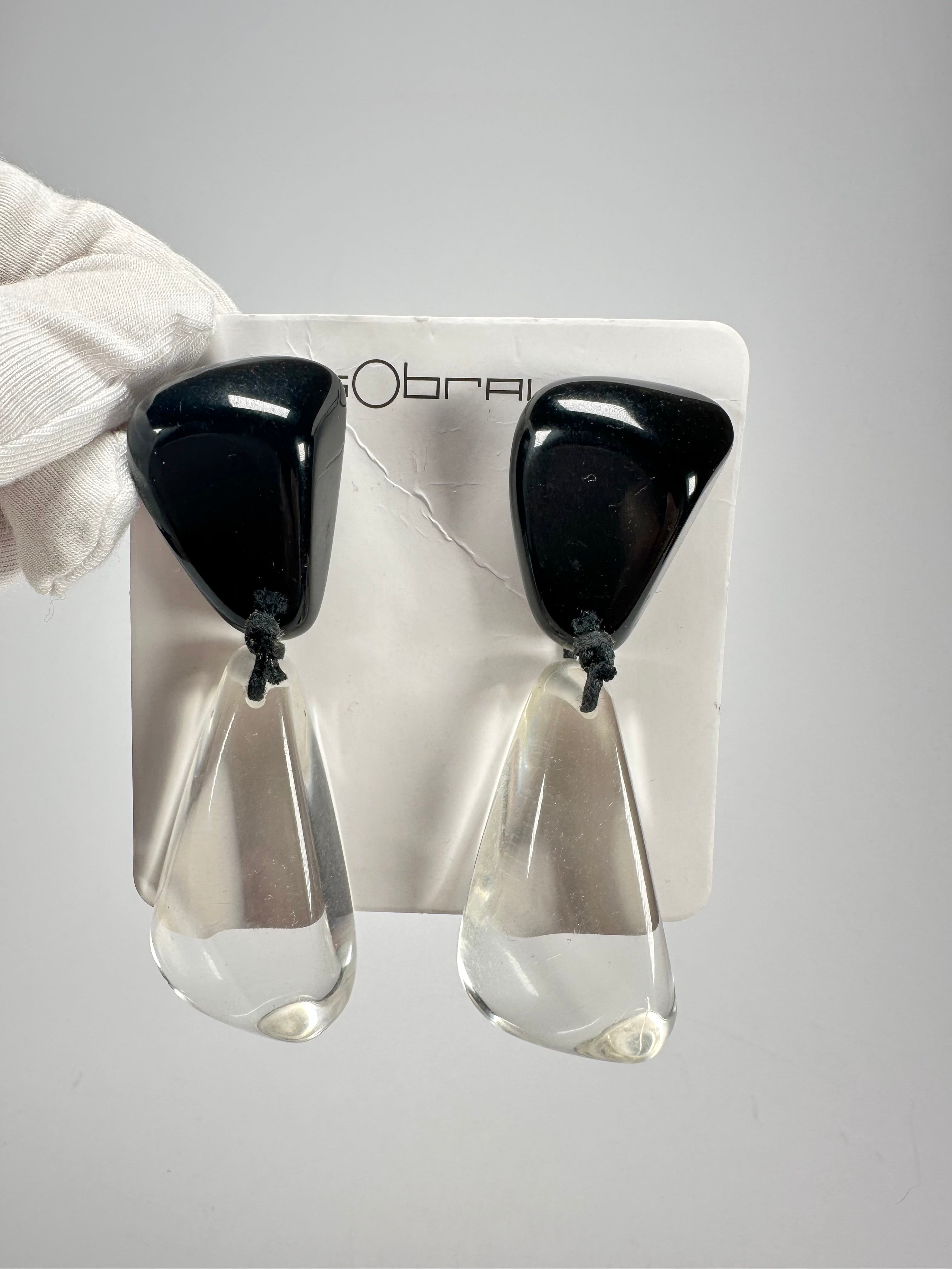 Sobral - Mix 2023 "Cusco" Black & Cristal Resin Earrings ( 005410 )