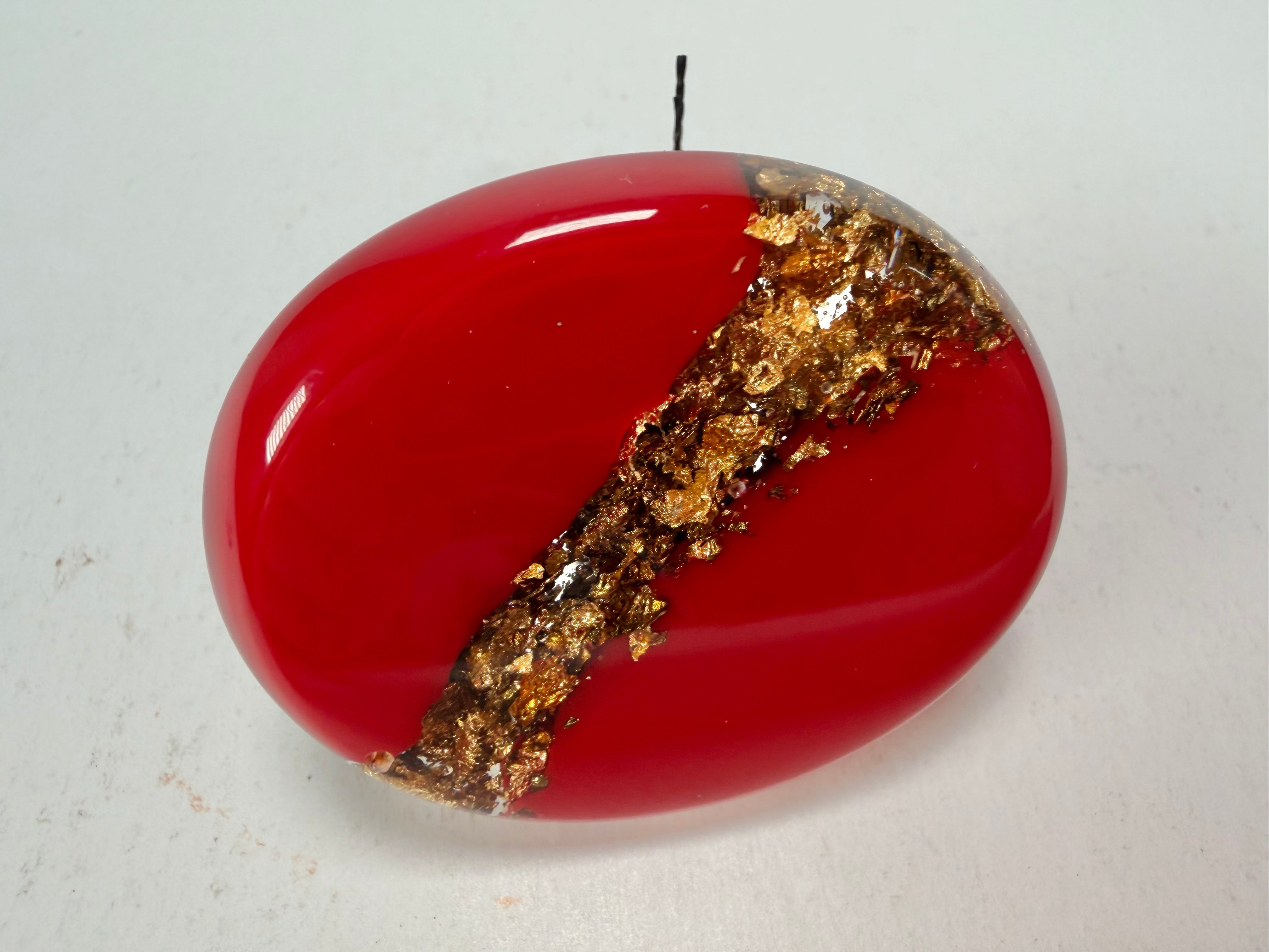 Sobral - Metalique "Munique" Orlando Red Resin Ring ( 005145 ) - Size UK U / US 10