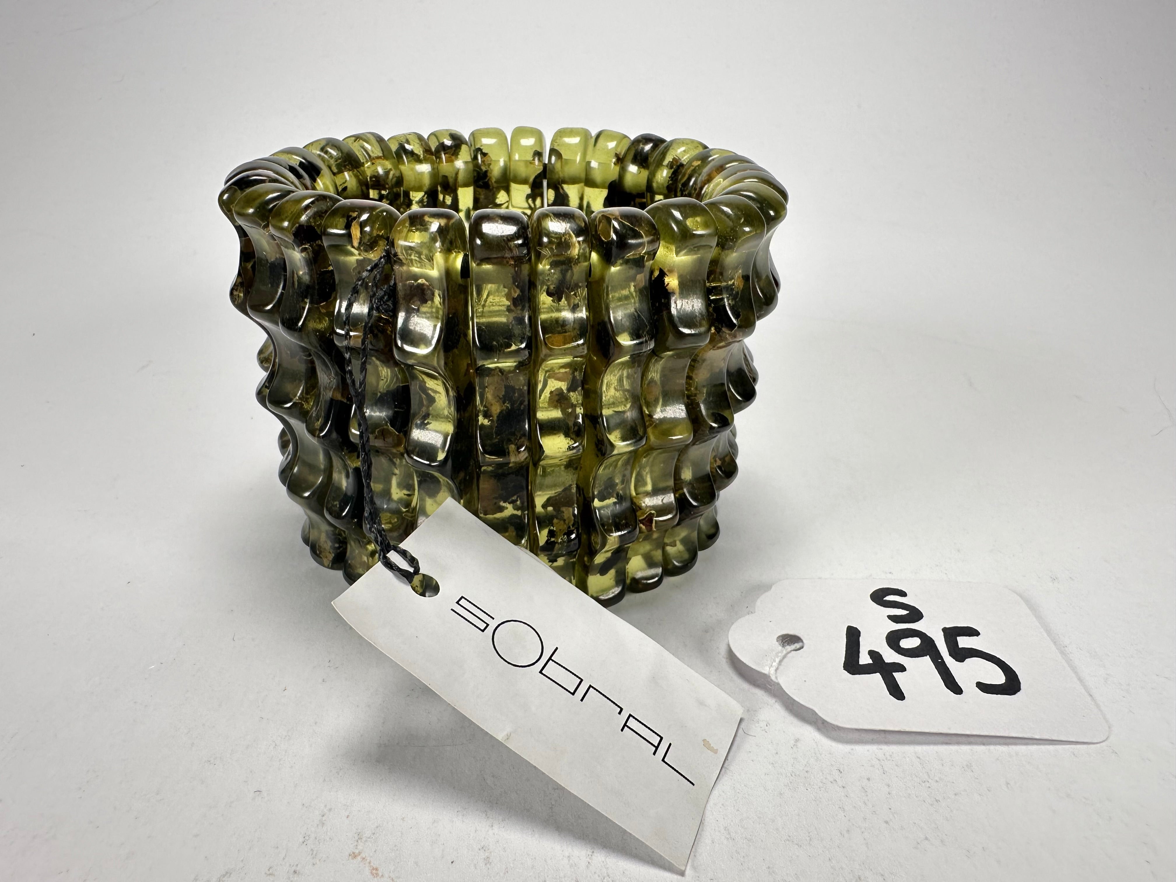 Sobral - "Swamp" Studio Creation Elasticated Resin Bracelet ( 000000 )