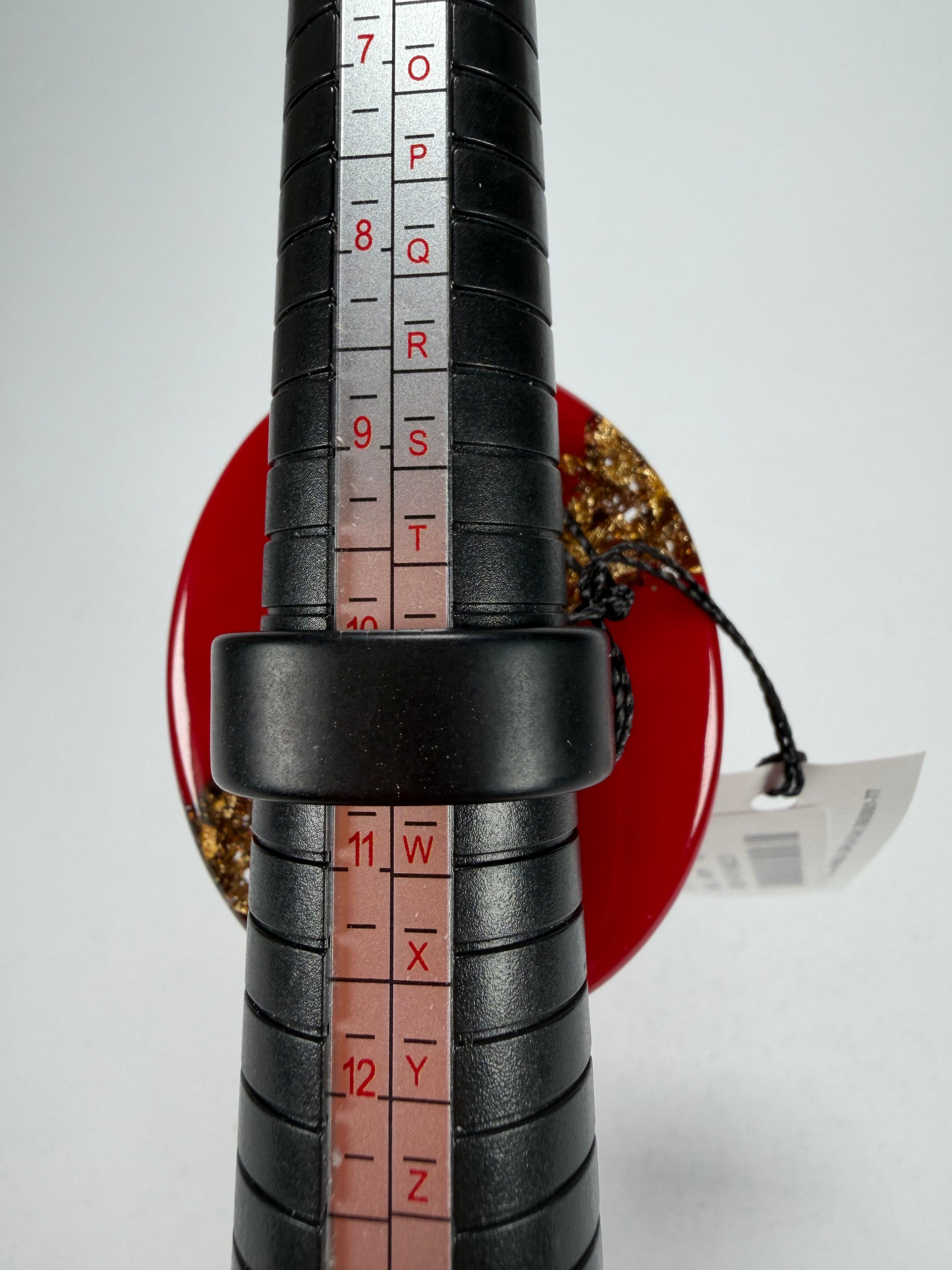 Sobral - Metalique "Munique" Orlando Red Resin Ring ( 005145 ) - Size UK V / US 10.5