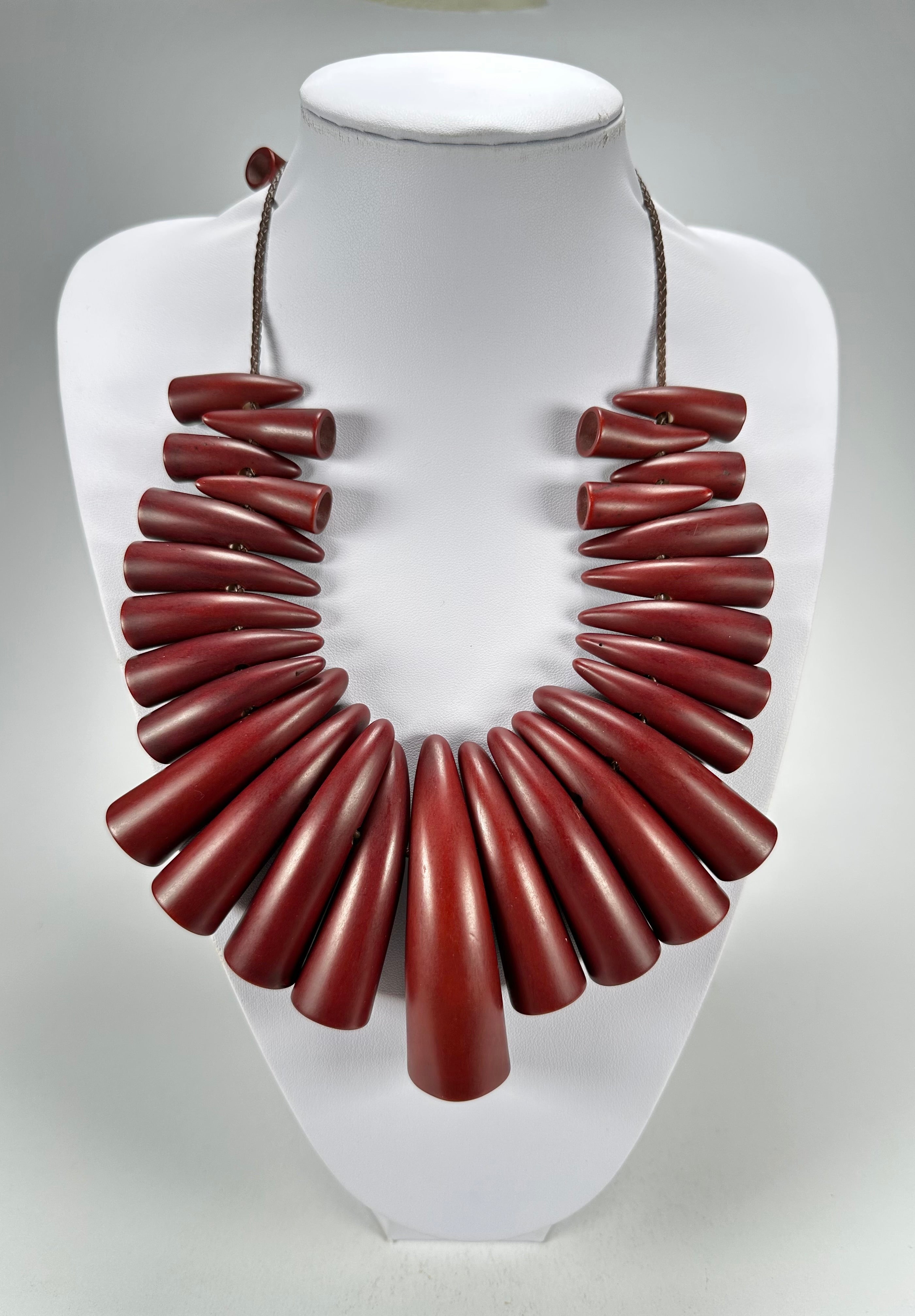 Sobral - "Tusk" Studio Creation Dark Red Resin Necklace ( 000000 )