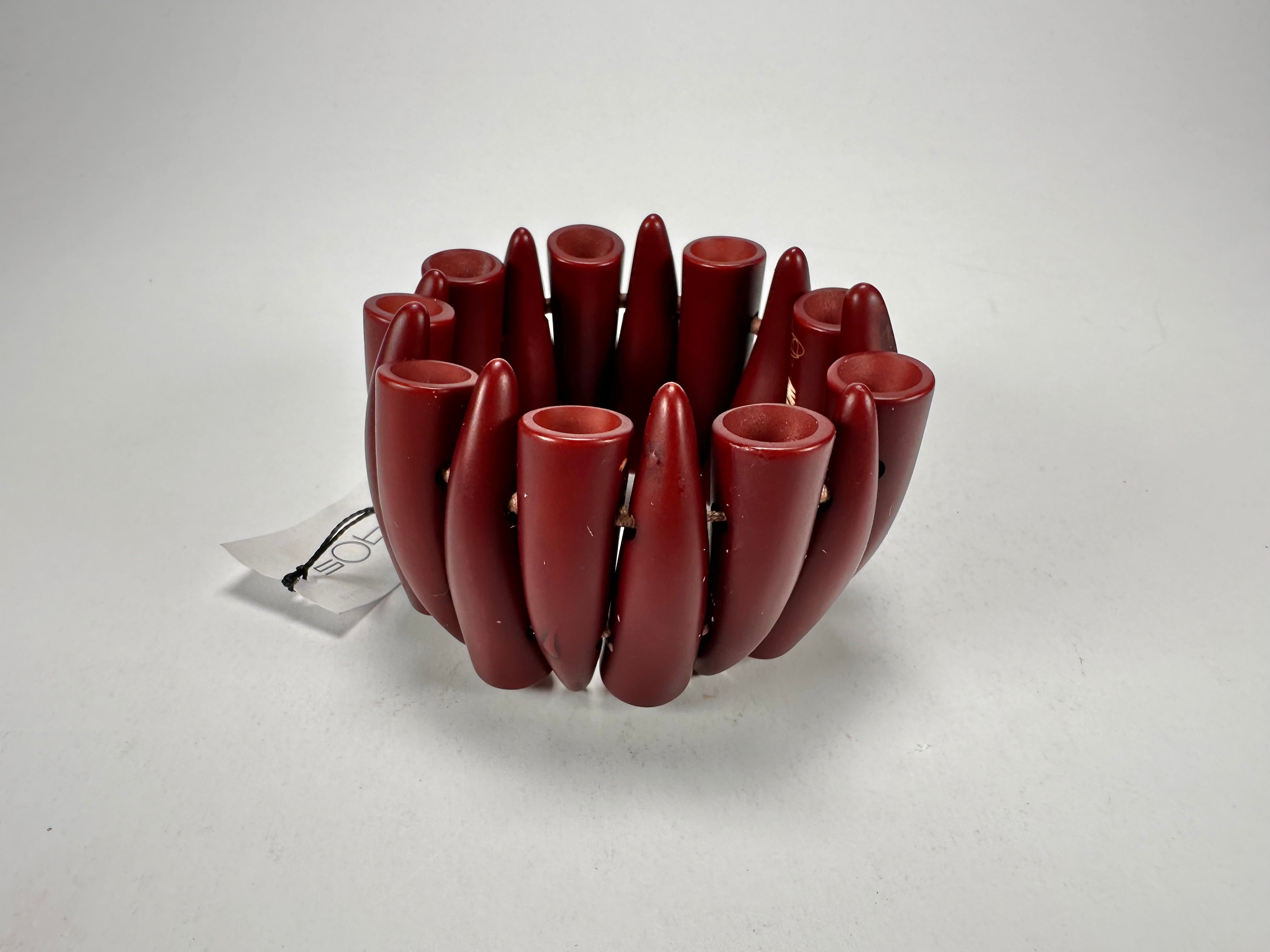 Sobral - "Tusk" Studio Creation Dark Red Elasticated Resin Bracelet ( 000000 )
