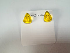 Sobral - Mix 2023 "Pequeno Diamante" Yellow Cristal Resin Earrings ( 003600 )