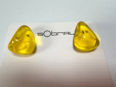 Sobral - Mix 2023 "Pequeno Diamante" Yellow Cristal Resin Earrings ( 003600 )