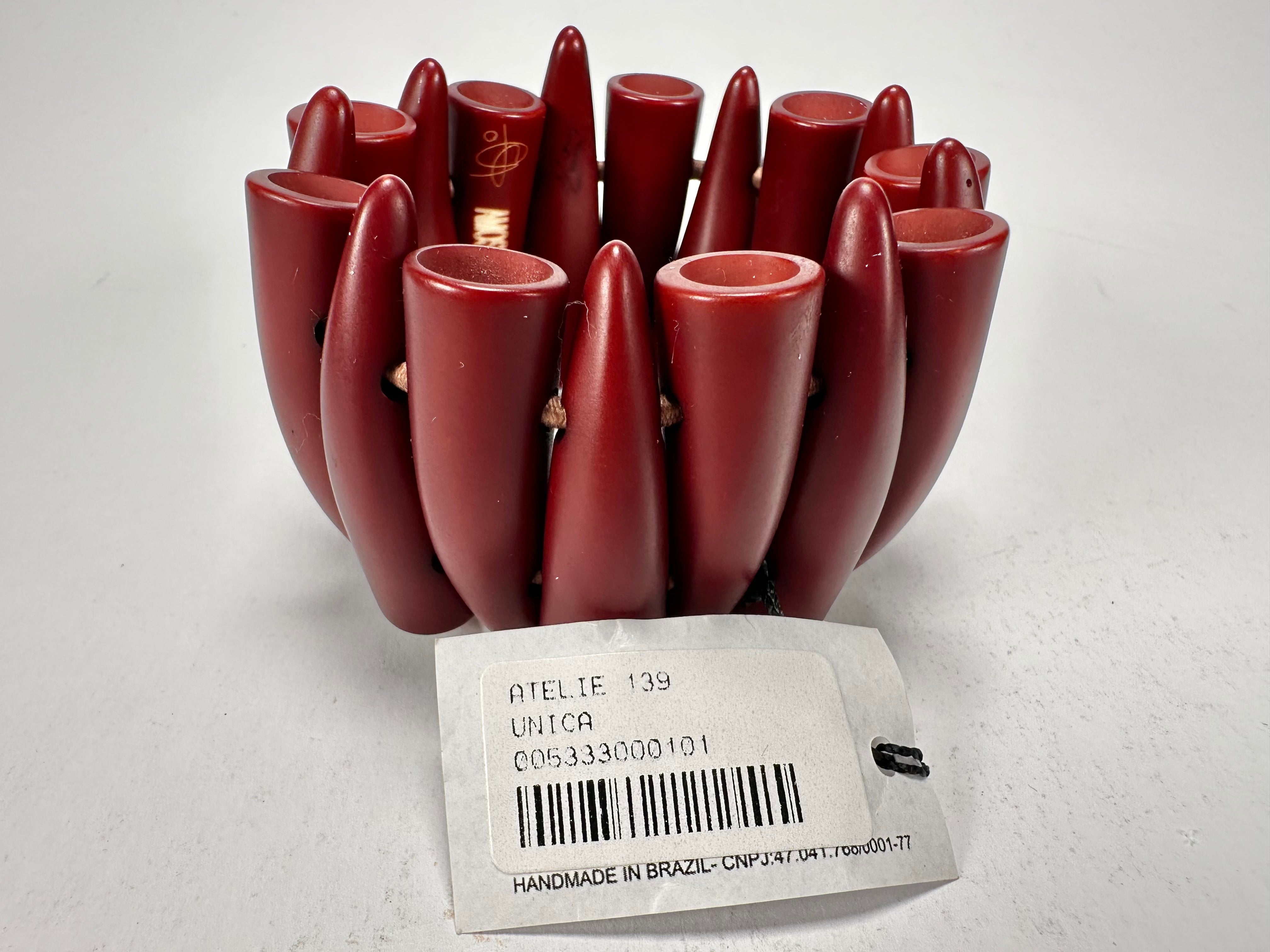 Sobral - "Tusk" Studio Creation Dark Red Elasticated Resin Bracelet ( 000000 )
