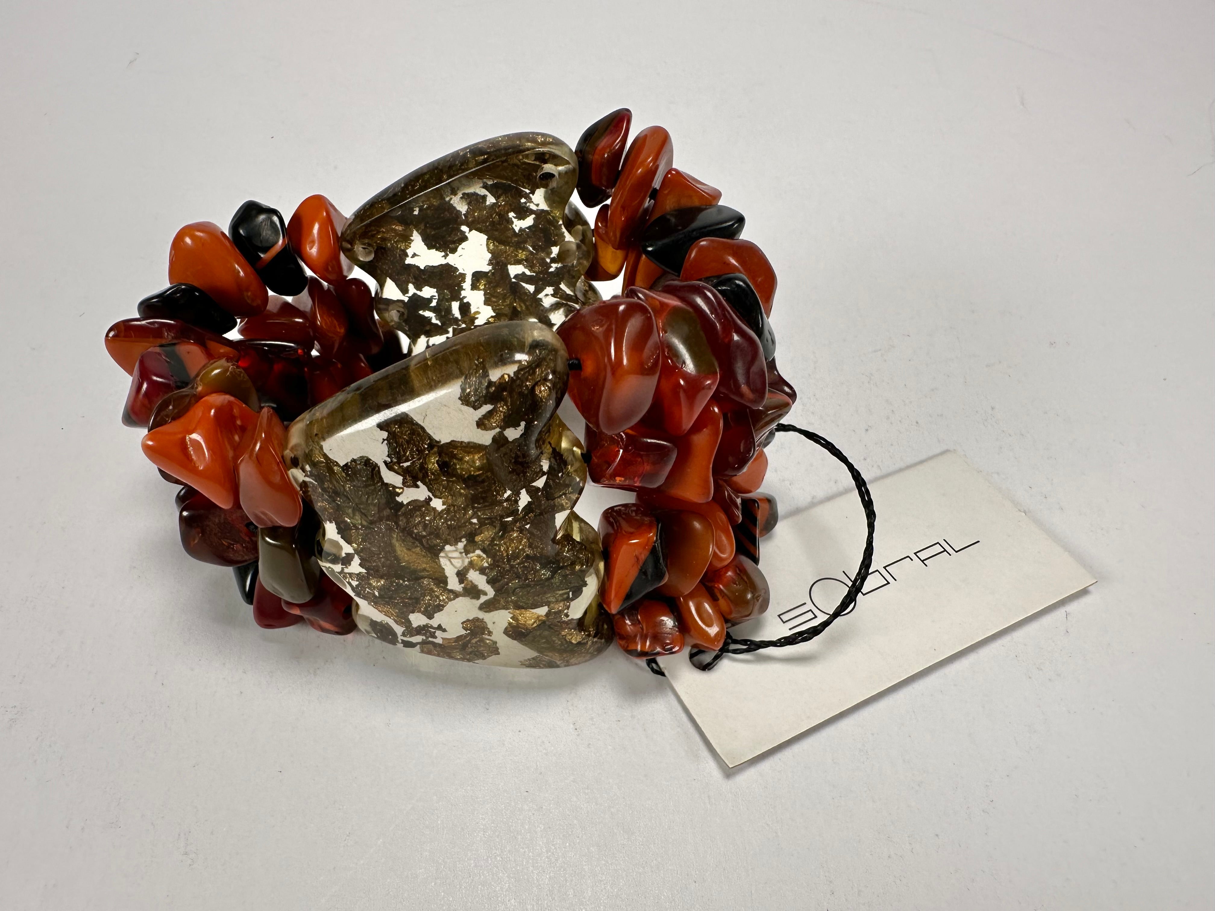 Sobral - Small Stone "Ilana" Elasticated Resin Bracelet ( 003544 )