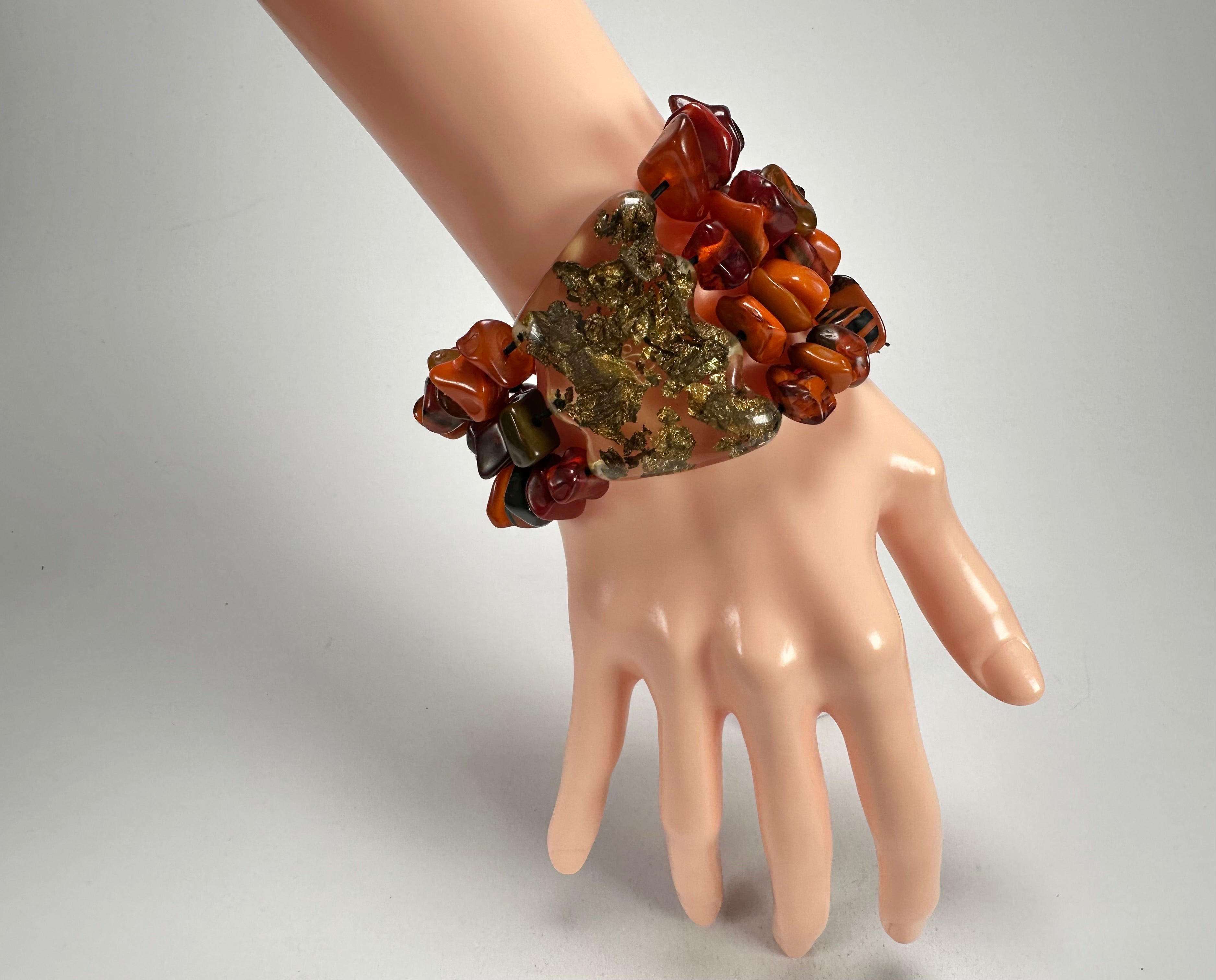 Sobral - Small Stone "Ilana" Elasticated Resin Bracelet ( 003544 )