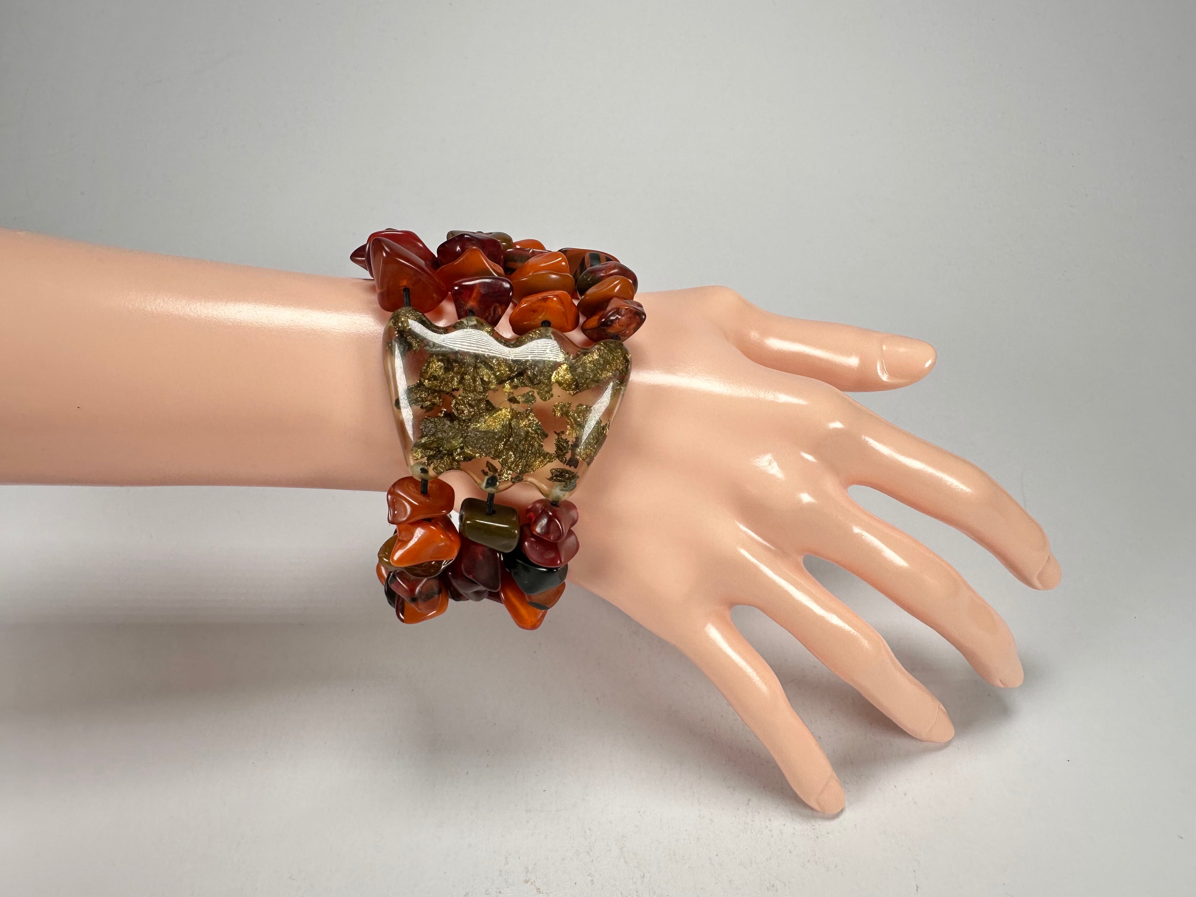 Sobral - Small Stone "Ilana" Elasticated Resin Bracelet ( 003544 )