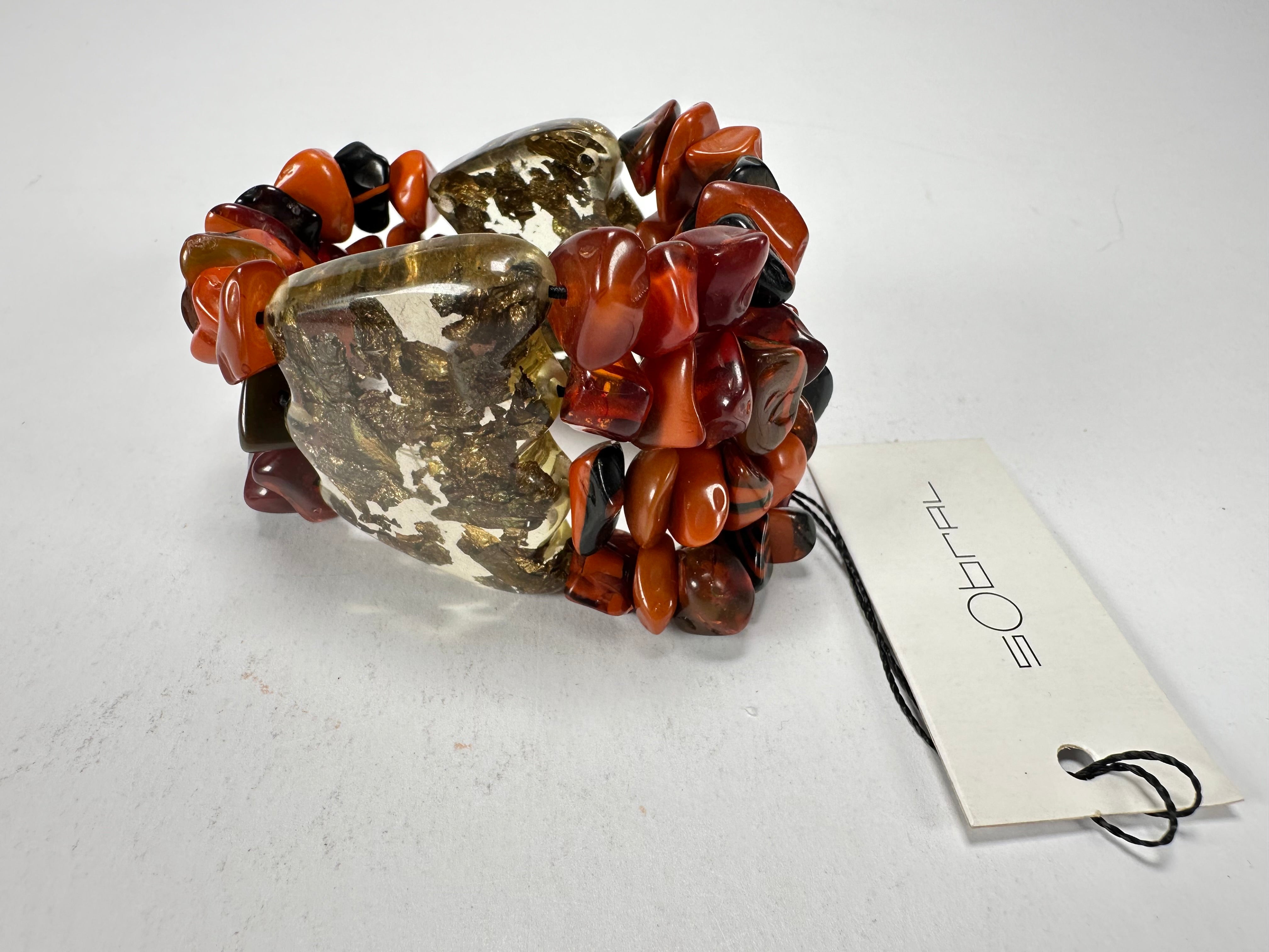 Sobral - Small Stone "Ilana" Elasticated Resin Bracelet ( 003544 )