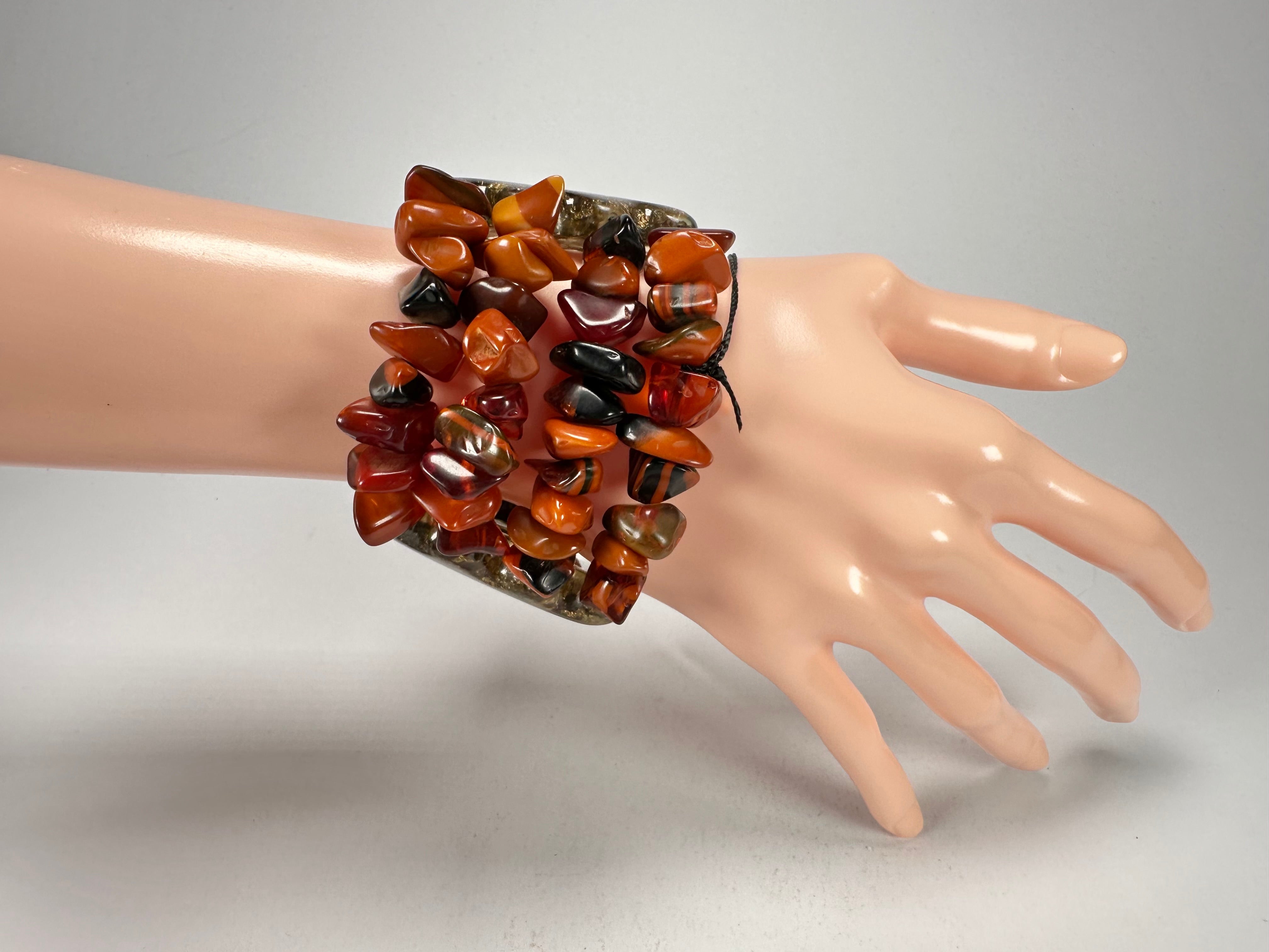 Sobral - Small Stone "Ilana" Elasticated Resin Bracelet ( 003544 )