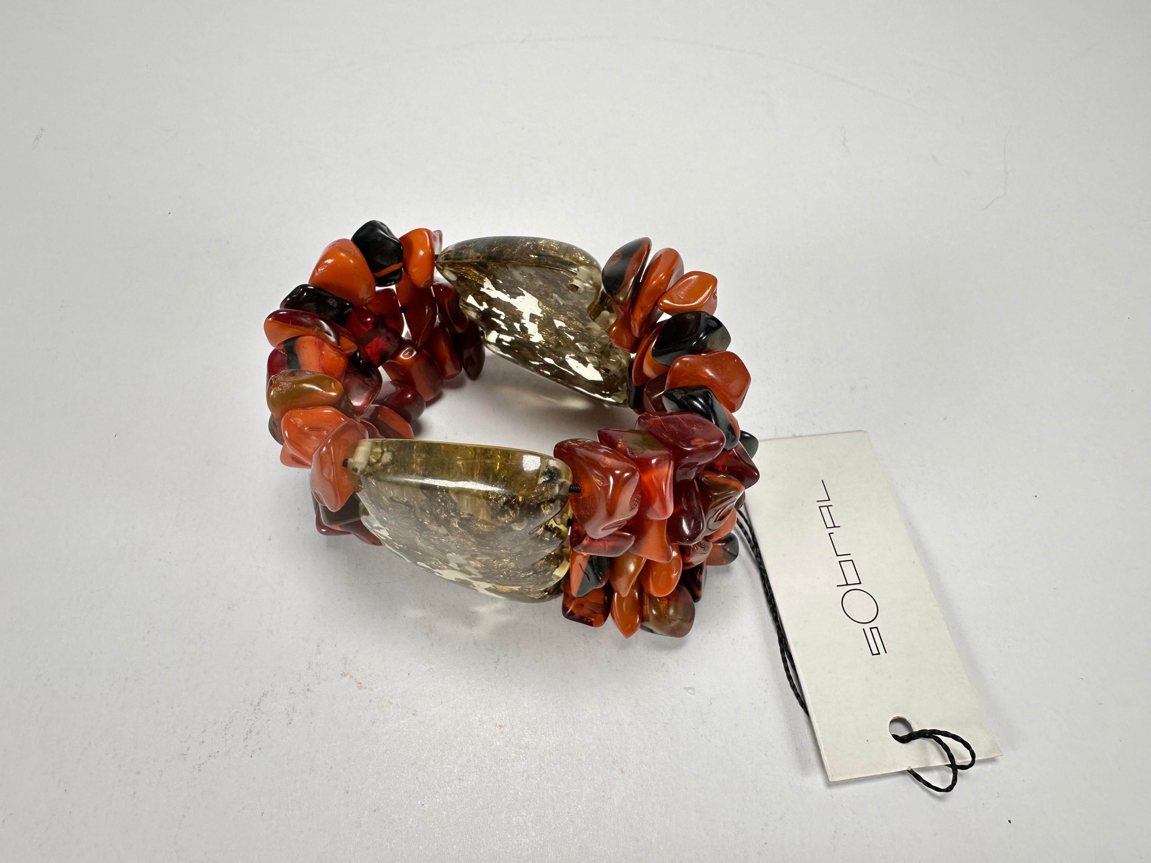 Sobral - Small Stone "Ilana" Elasticated Resin Bracelet ( 003544 )