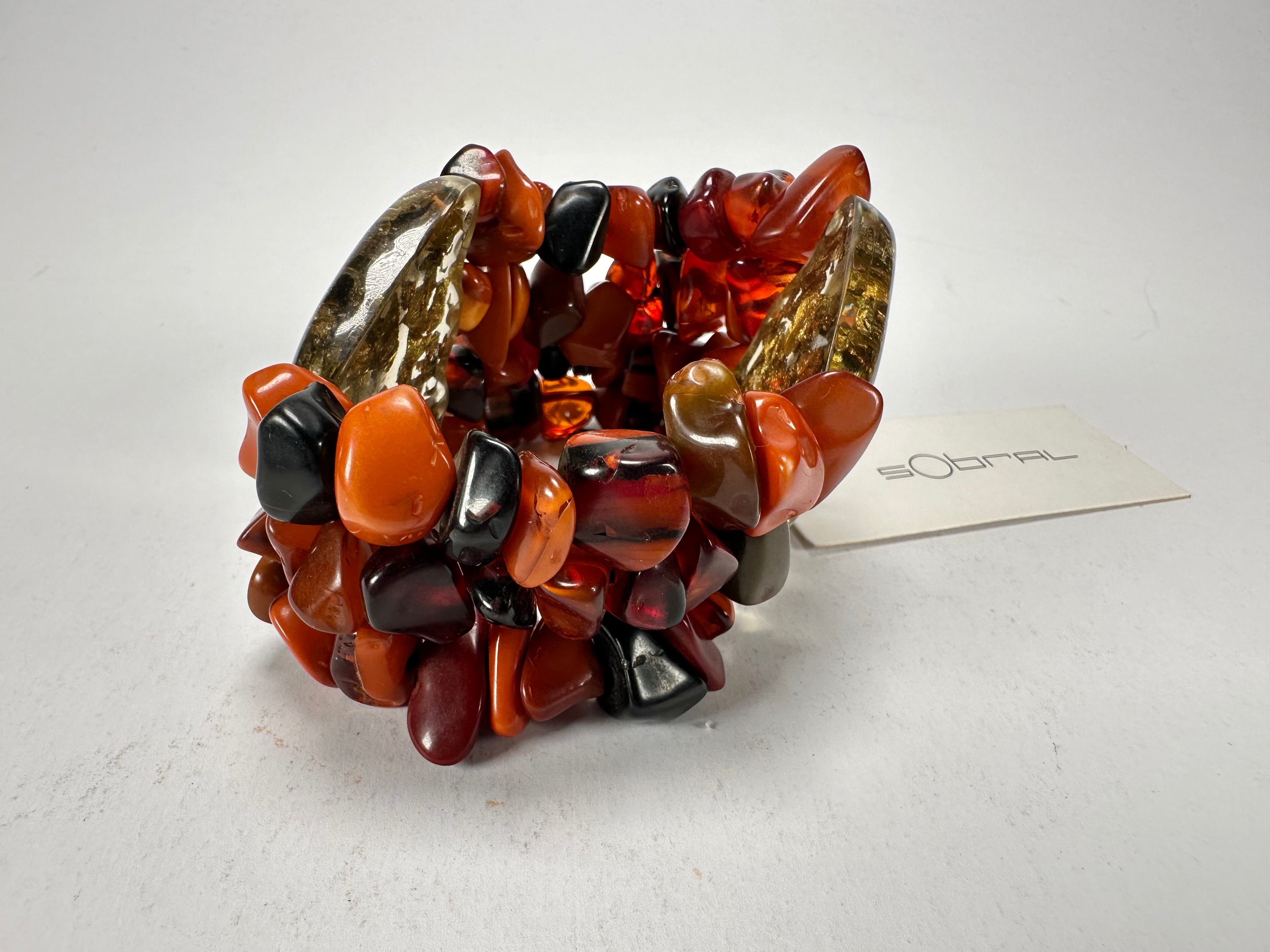 Sobral - Small Stone "Ilana" Elasticated Resin Bracelet ( 003544 )