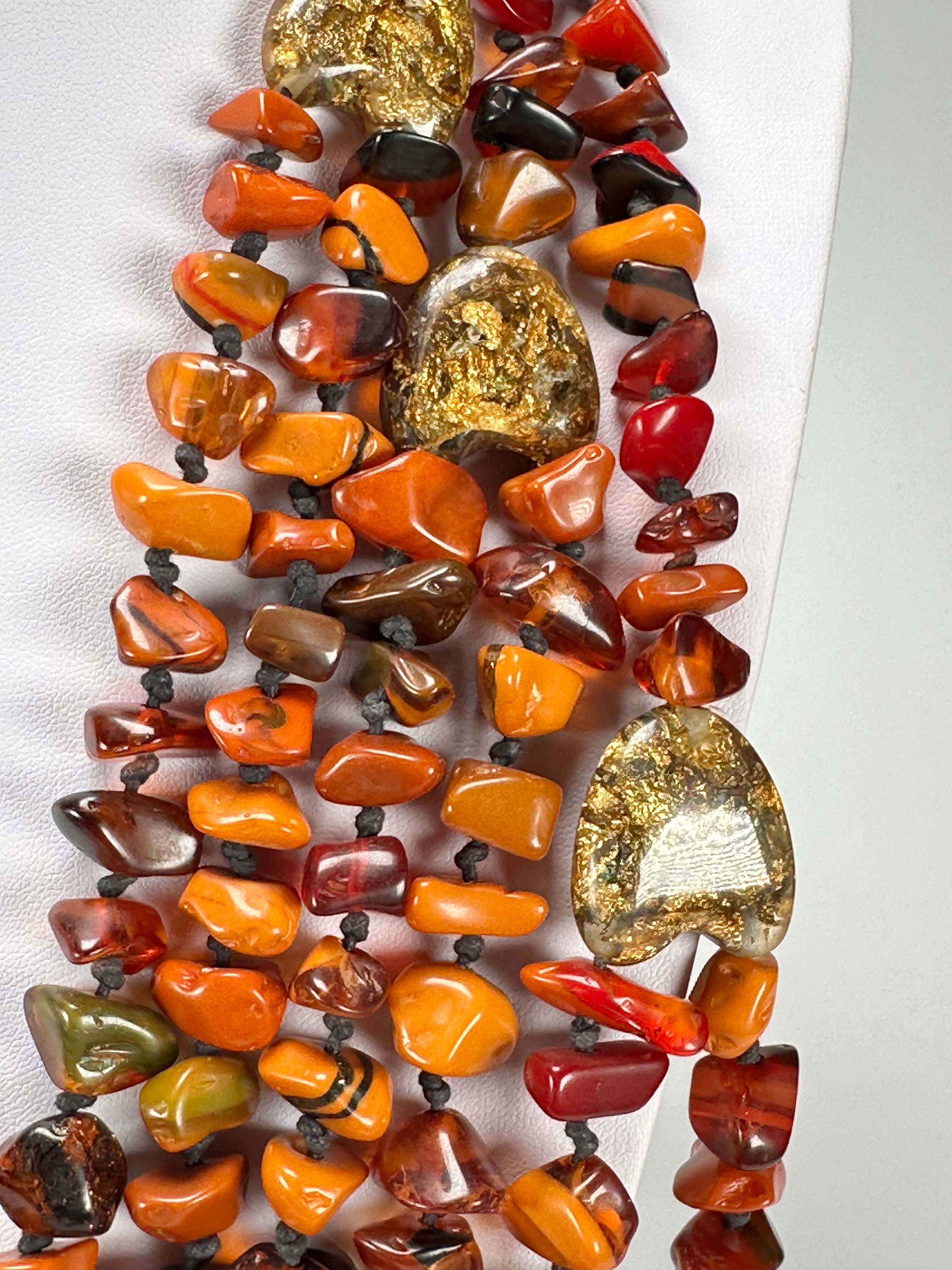 Sobral - Small Stone "Kyara" Multi Strand Resin Necklace ( 003529 )