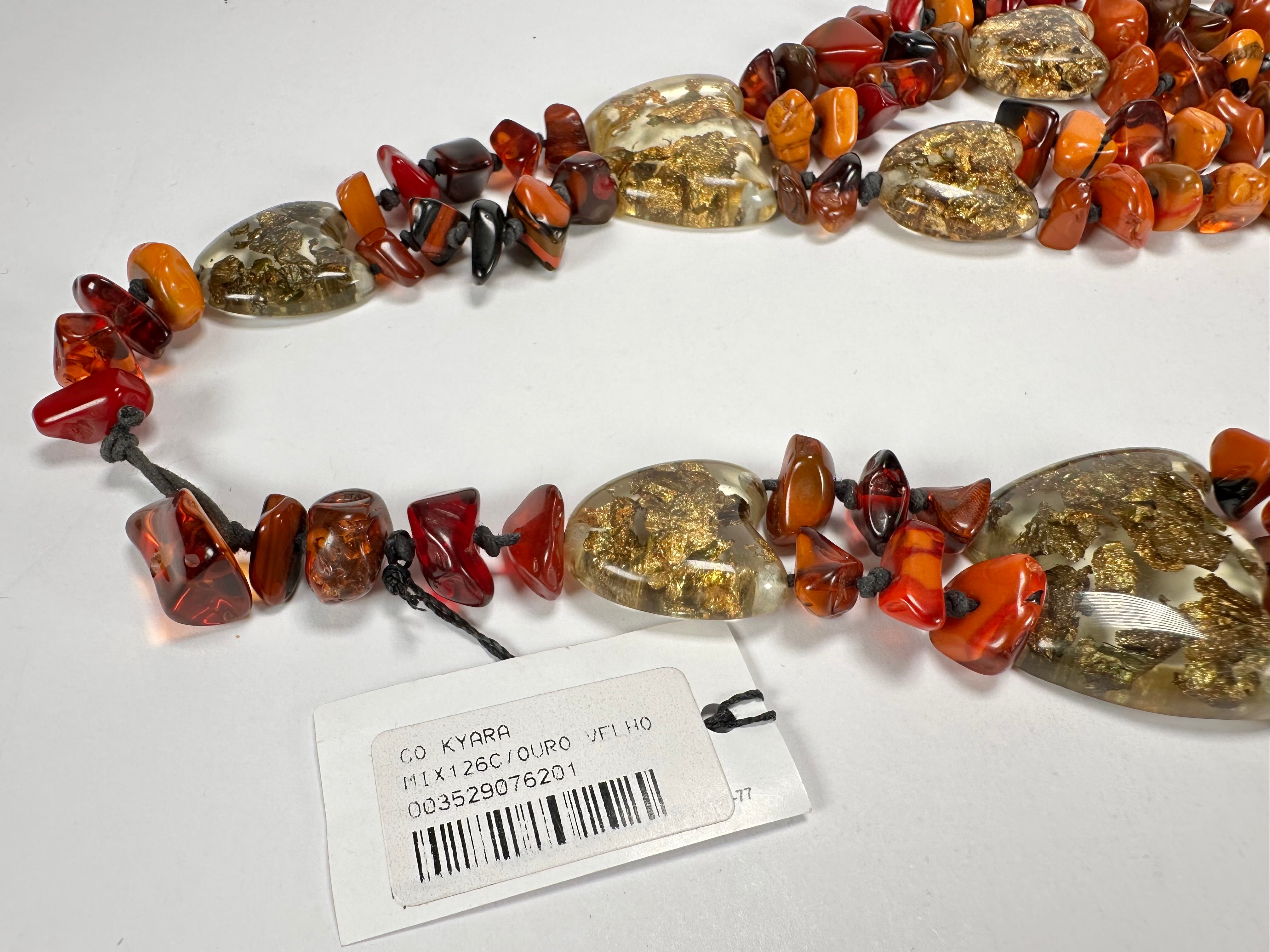 Sobral - Small Stone "Kyara" Multi Strand Resin Necklace ( 003529 )