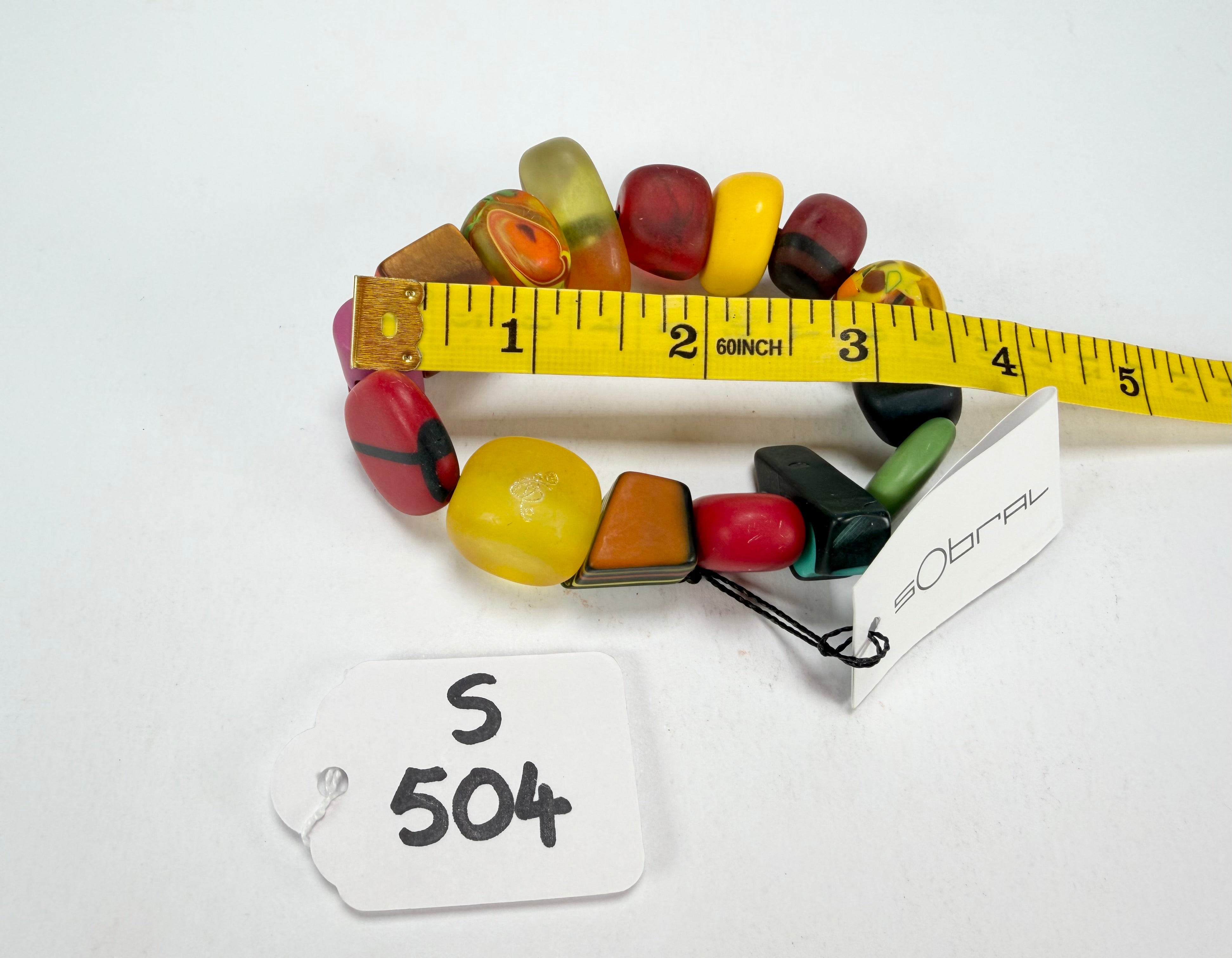 Sobral - Multi-Colour "Indiana" Mix Multicor Elasticated Resin Bracelet ( 000210 )