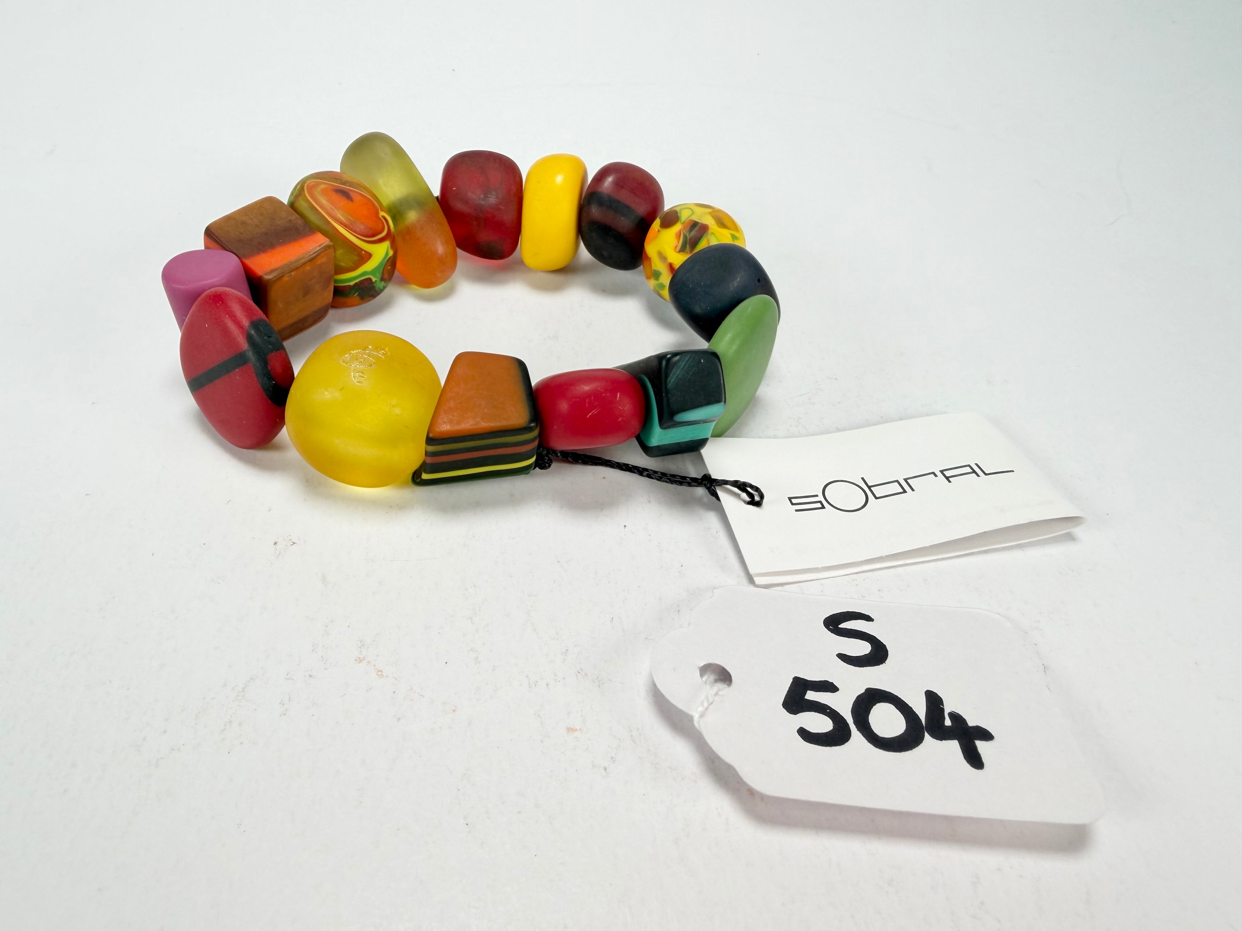 Sobral - Multi-Colour "Indiana" Mix Multicor Elasticated Resin Bracelet ( 000210 )