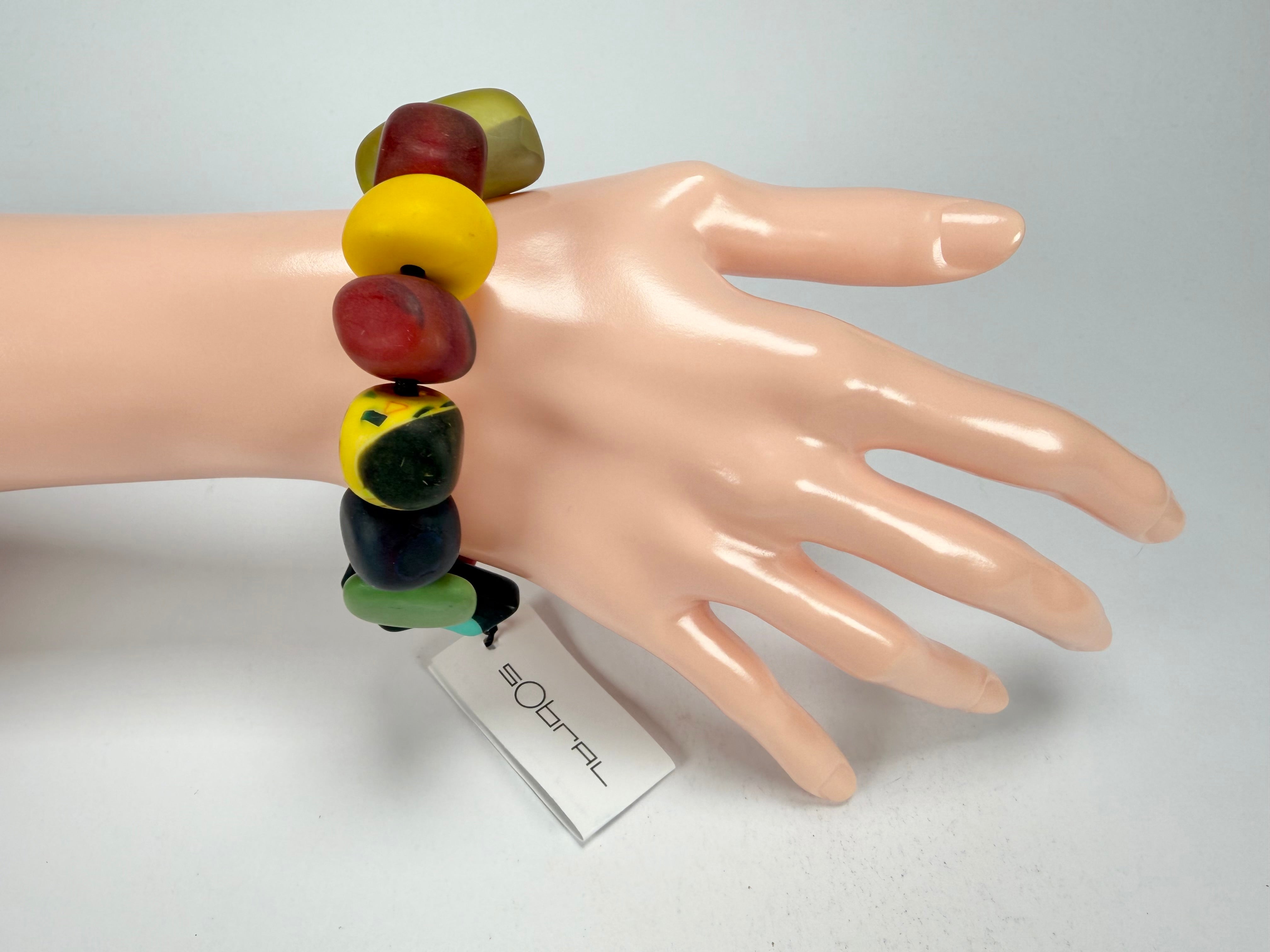 Sobral - Multi-Colour "Indiana" Mix Multicor Elasticated Resin Bracelet ( 000210 )