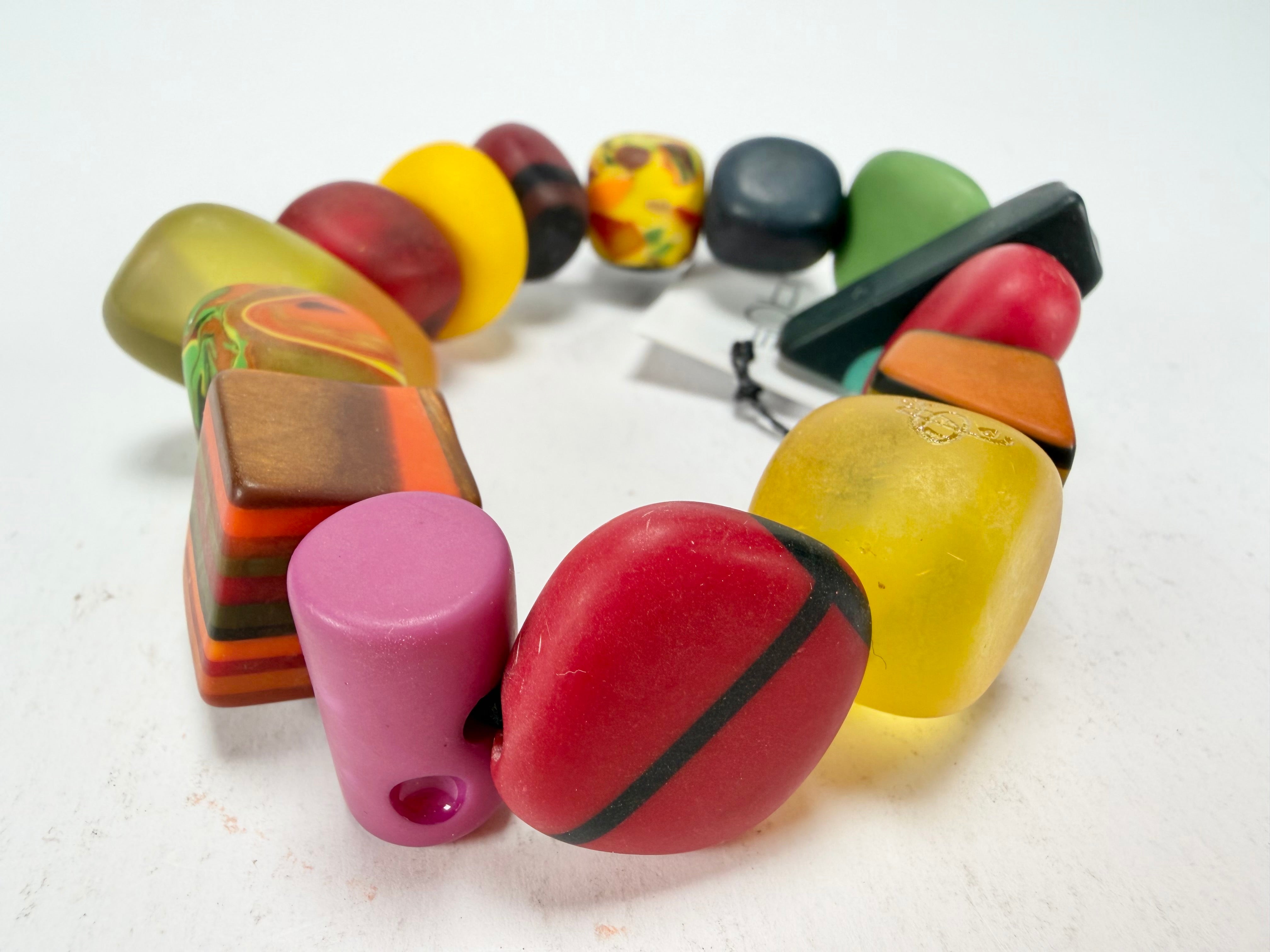 Sobral - Multi-Colour "Indiana" Mix Multicor Elasticated Resin Bracelet ( 000210 )