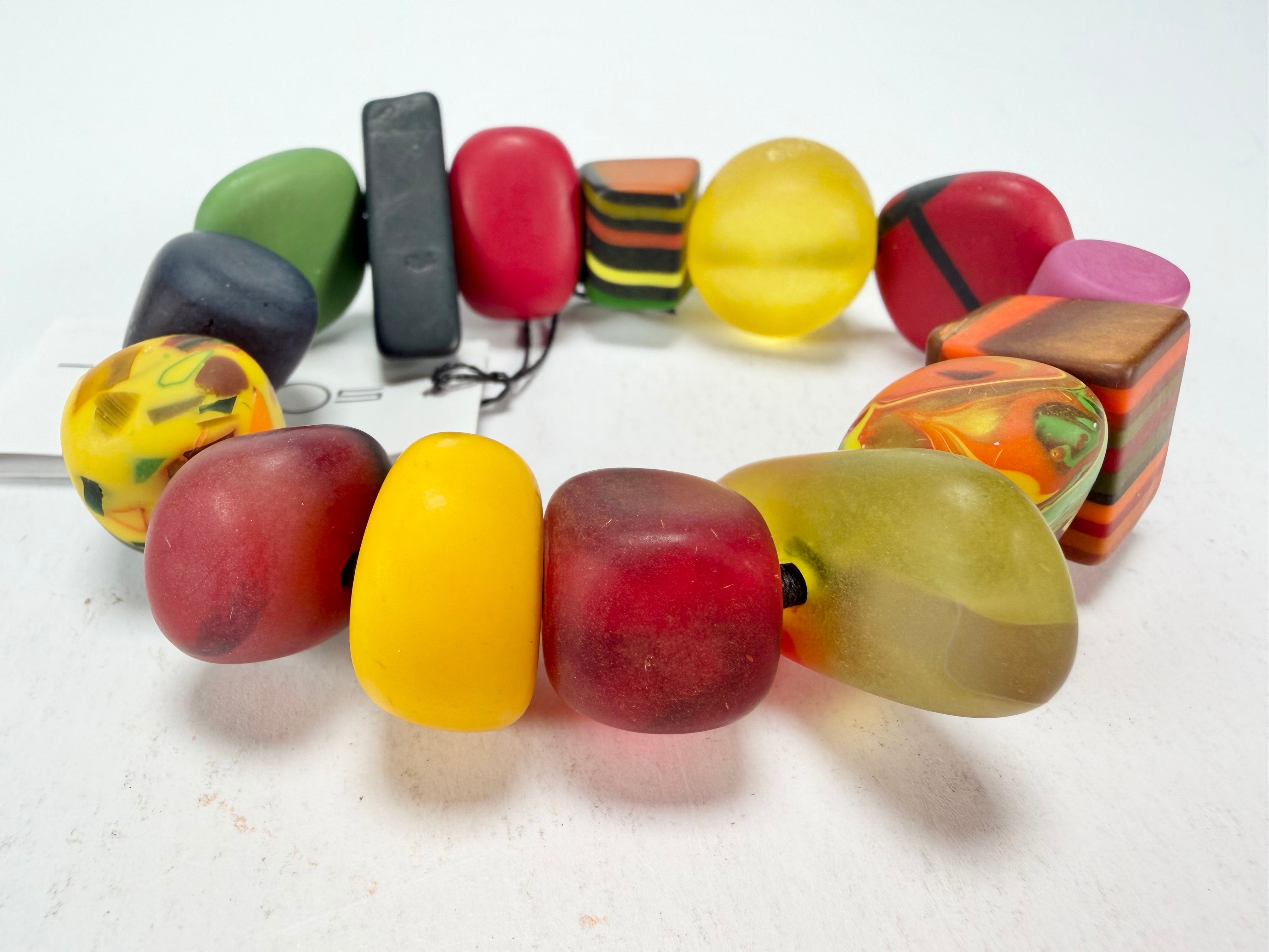 Sobral - Multi-Colour "Indiana" Mix Multicor Elasticated Resin Bracelet ( 000210 )