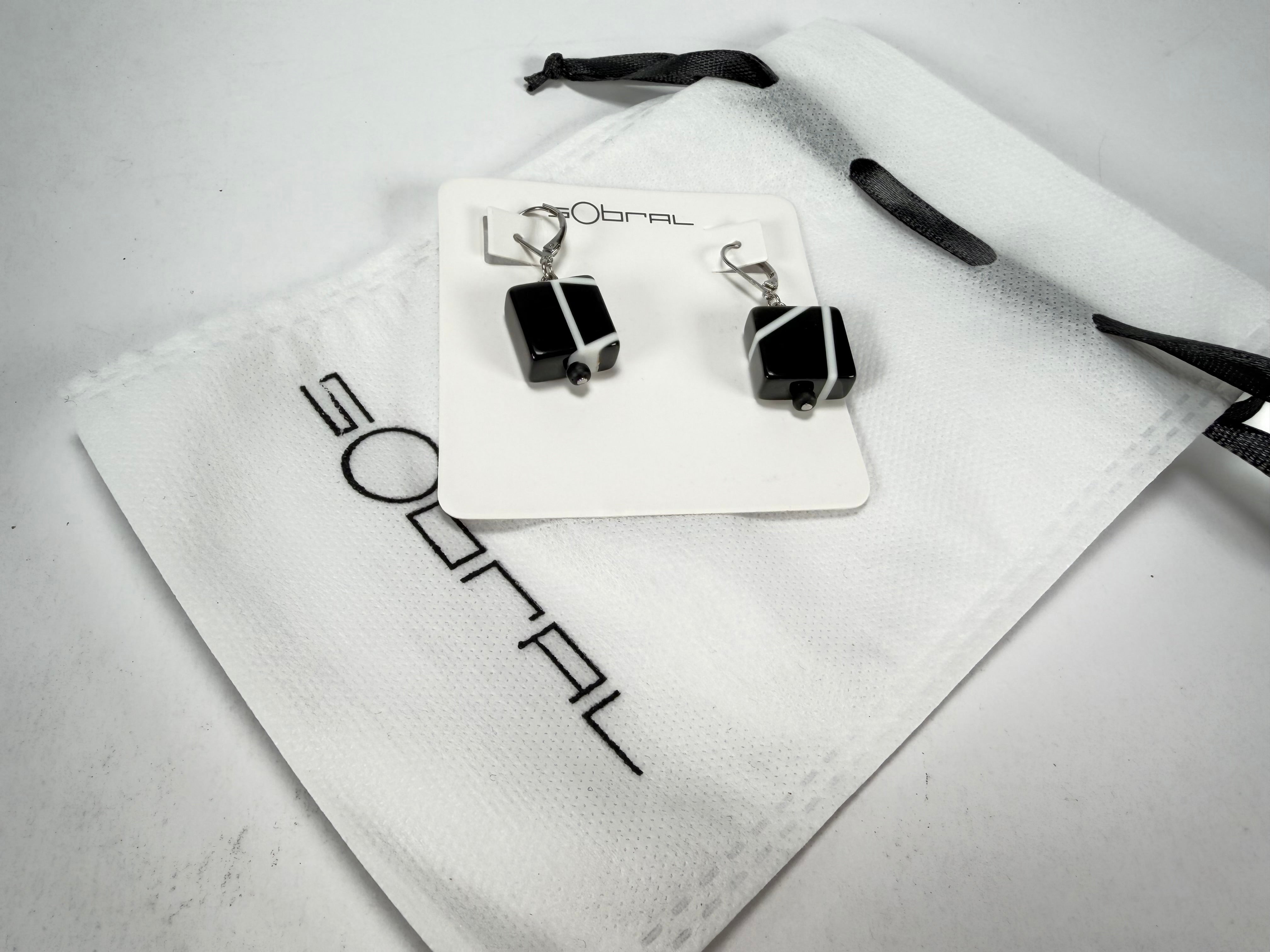 Sobral - Street "Atelie" Black Resin Earrings ( 005338 )