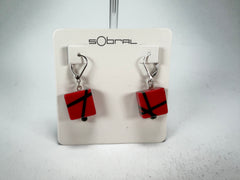 Sobral - Street "Atelie" Red Resin Earrings ( 005338 )