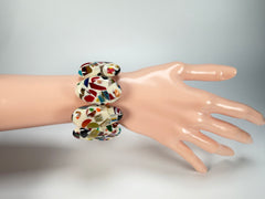 Sobral - Caillou Marfim "Onda" Elasticated Resin Bracelet ( 005329 )