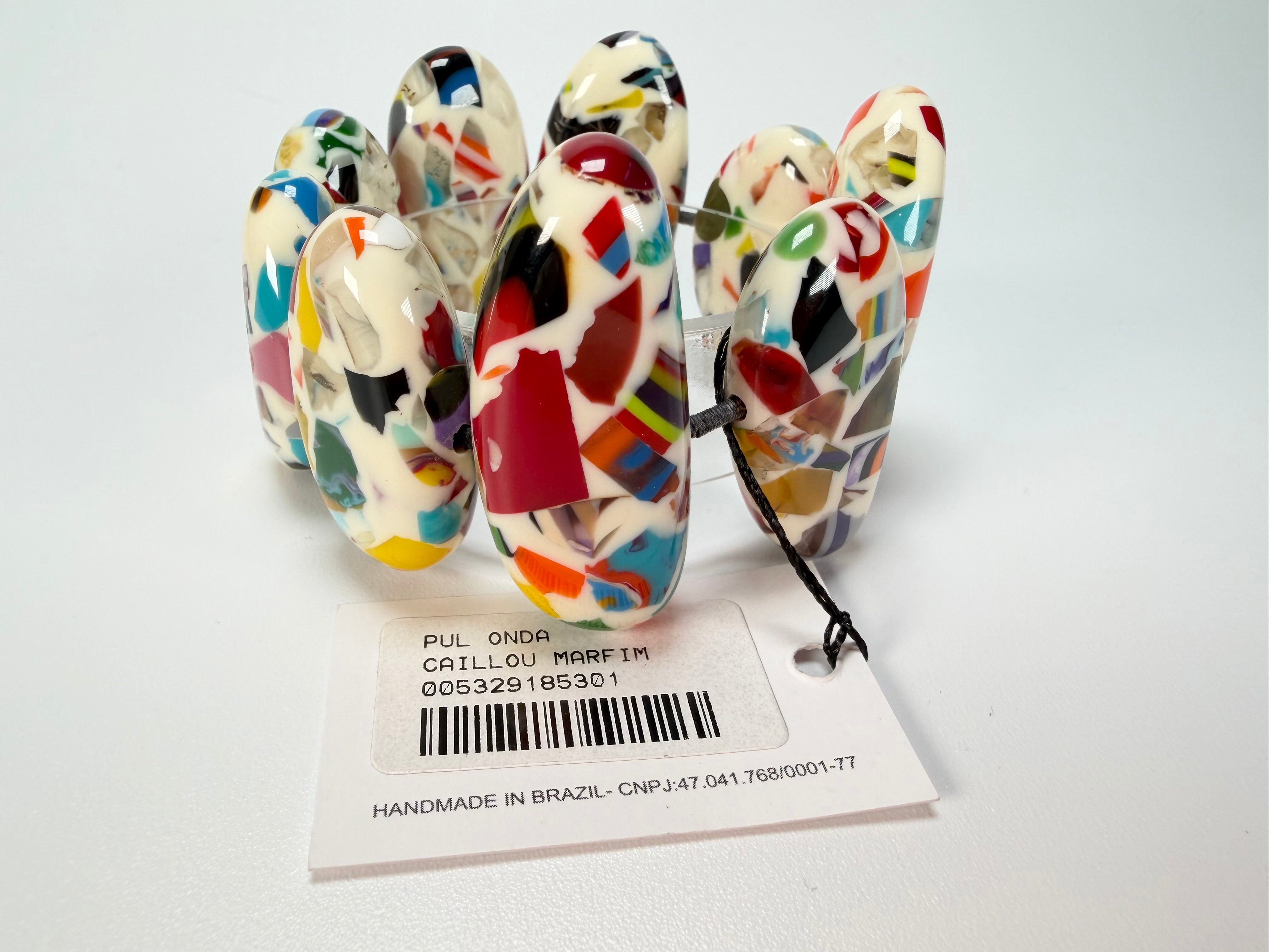 Sobral - Caillou Marfim "Onda" Elasticated Resin Bracelet ( 005329 )