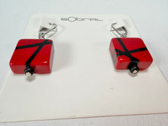 Sobral - Street "Atelie" Red Resin Earrings ( 005338 )