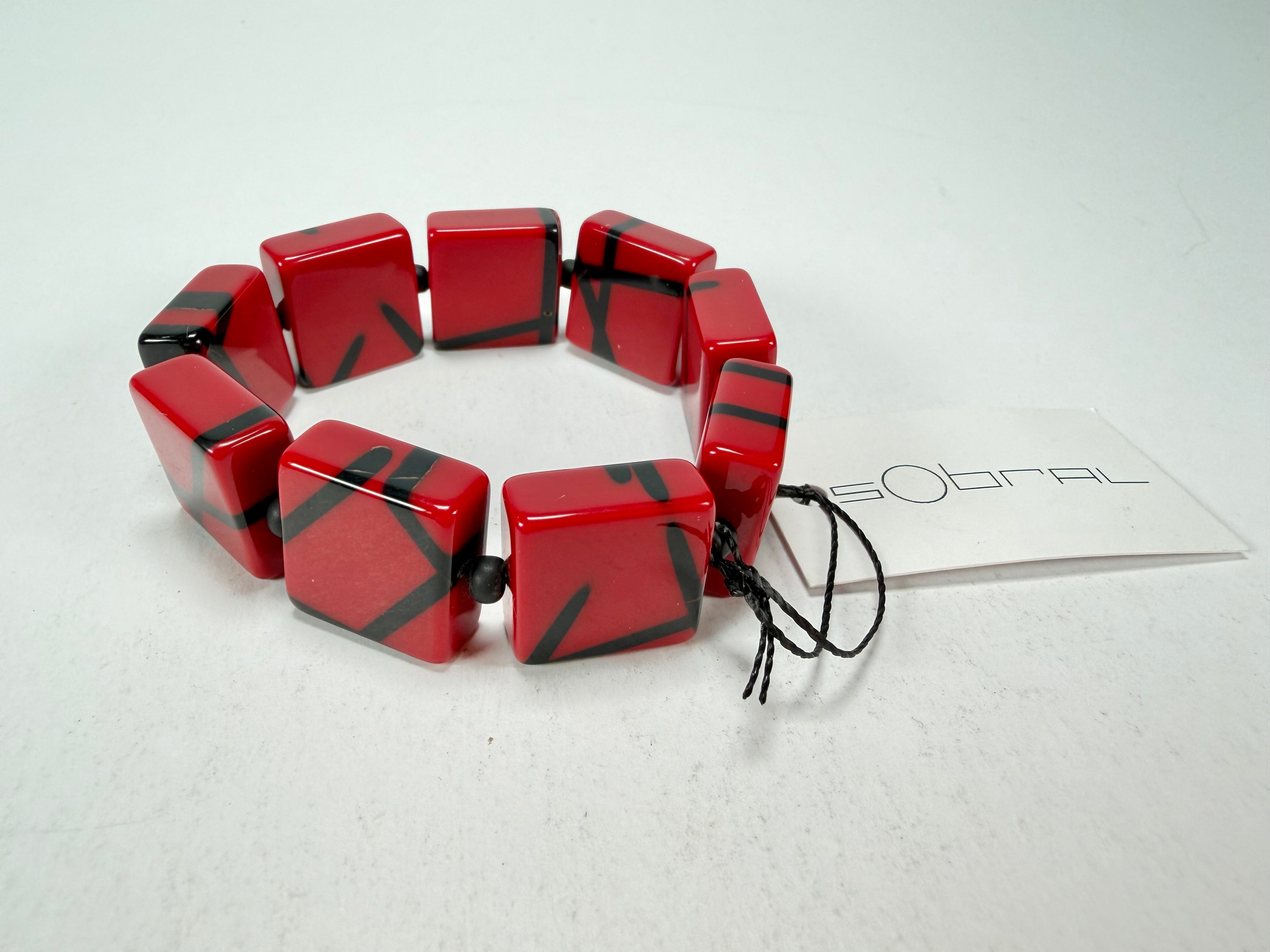 Sobral - Street "Atelie" Red Resin Bracelet ( 004706 )