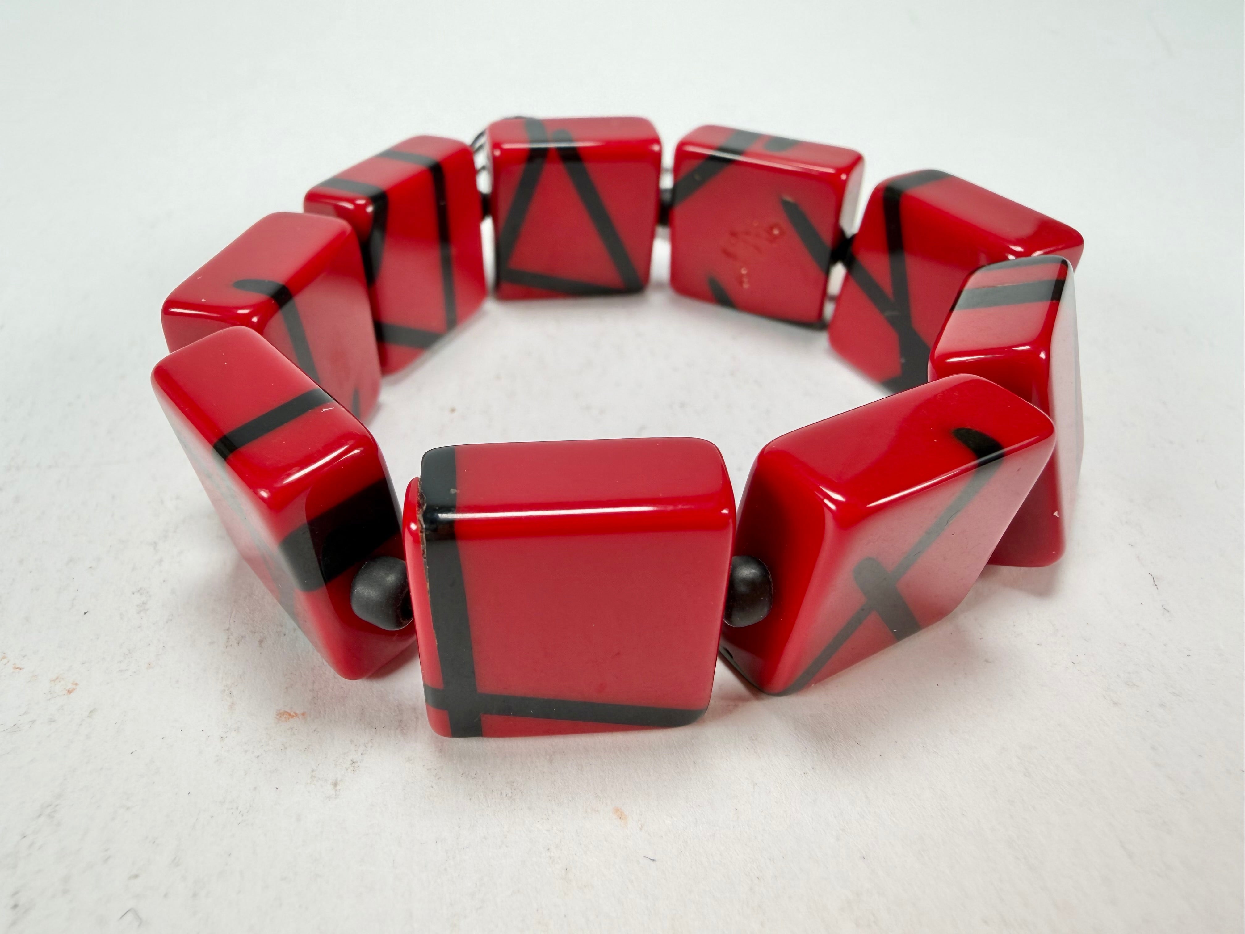 Sobral - Street "Atelie" Red Resin Bracelet ( 004706 )