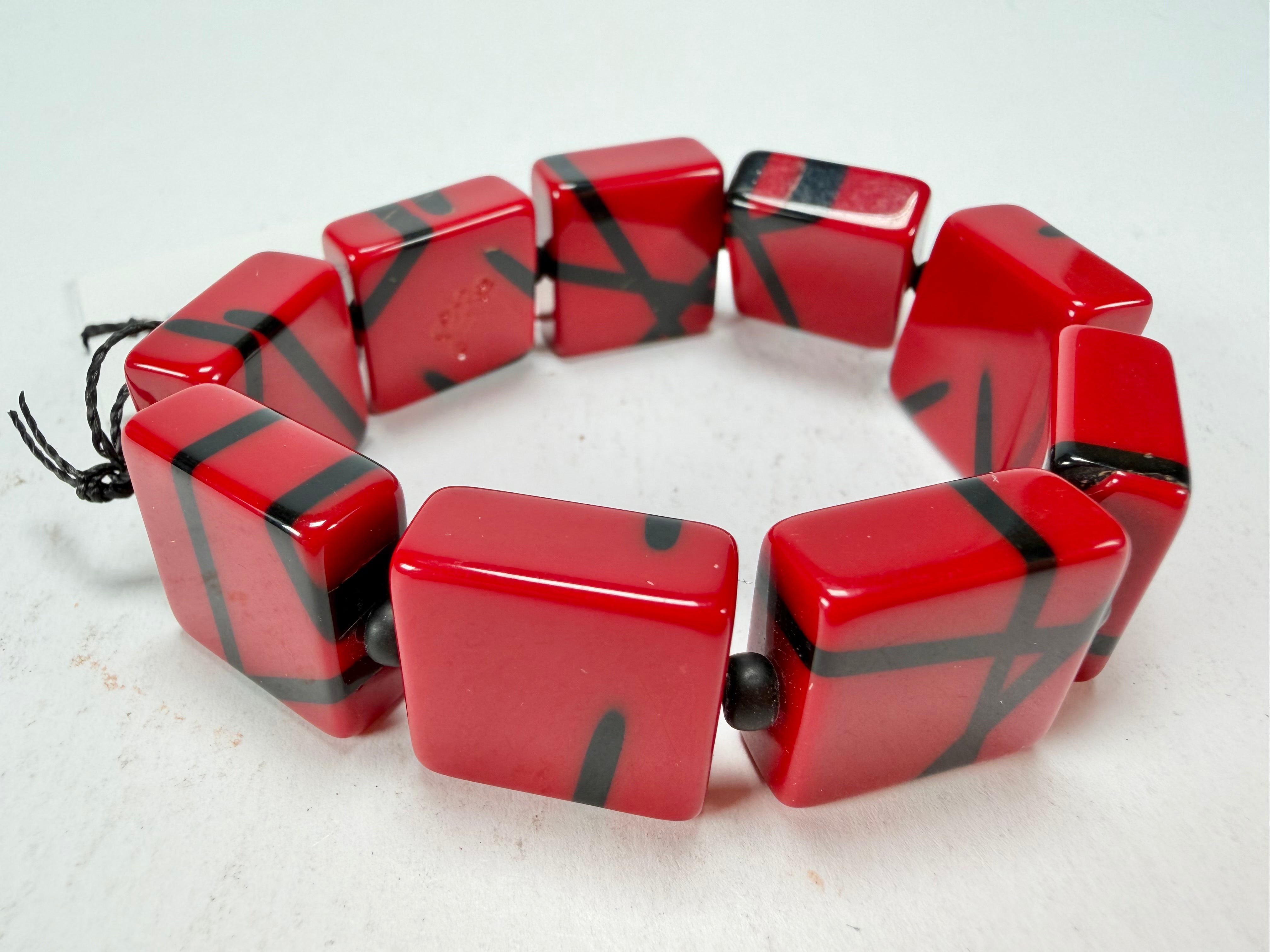 Sobral - Street "Atelie" Red Resin Bracelet ( 004706 )
