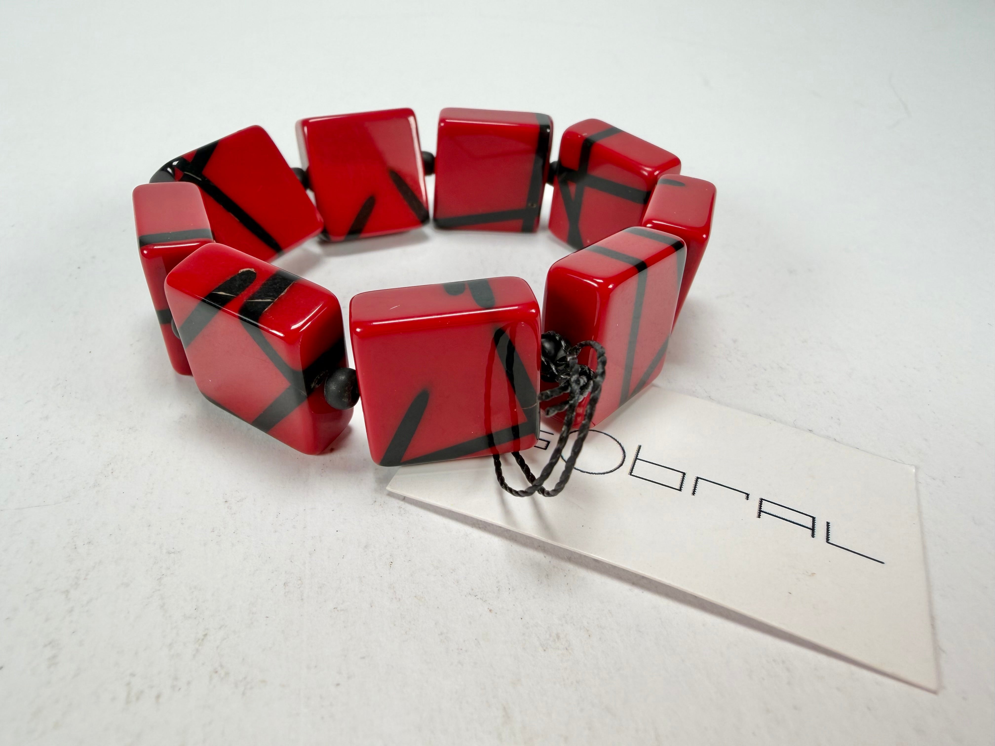 Sobral - Street "Atelie" Red Resin Bracelet ( 004706 )