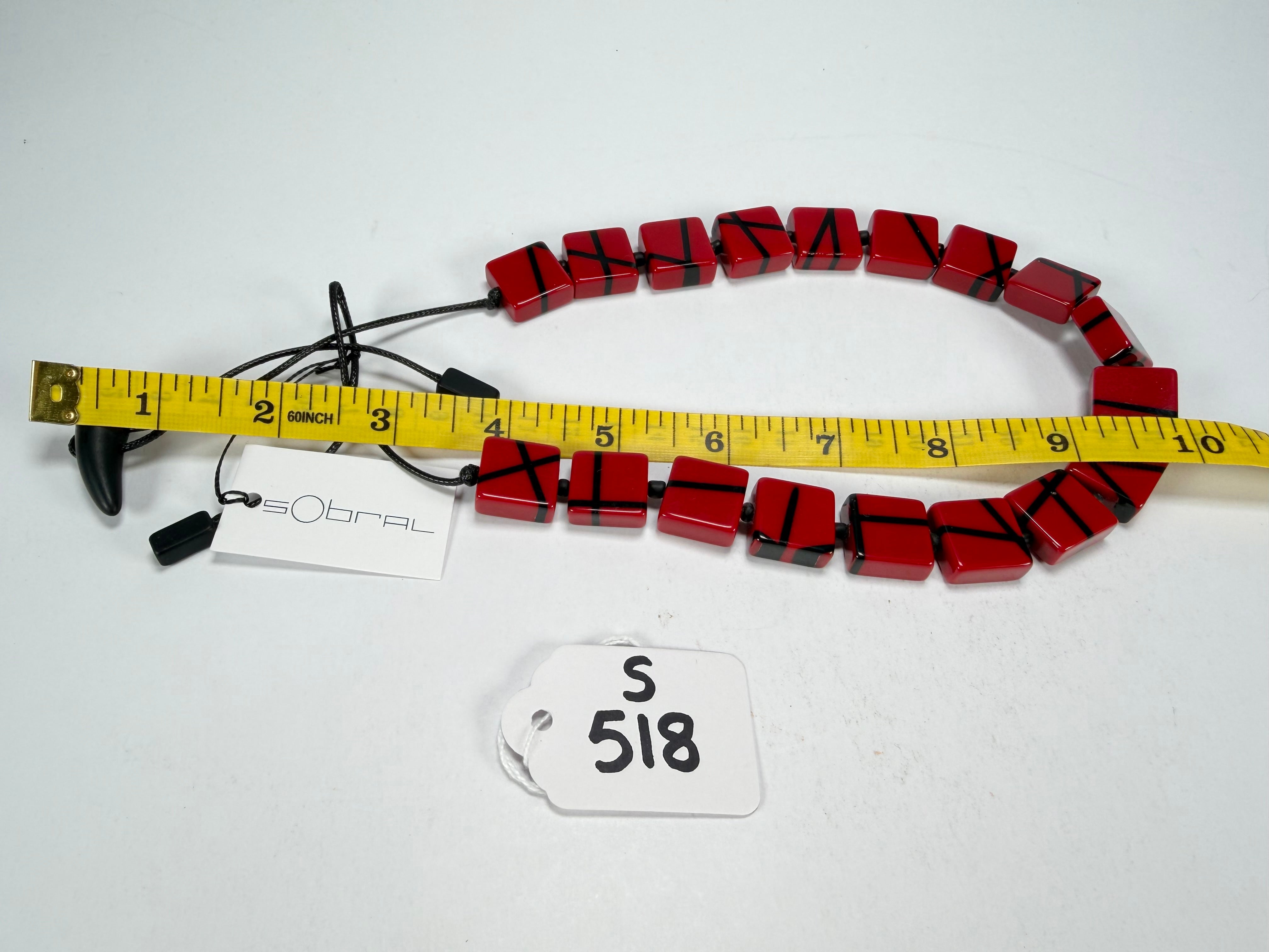 Sobral - Street "Catedral" Red Resin Necklace ( 004311 )