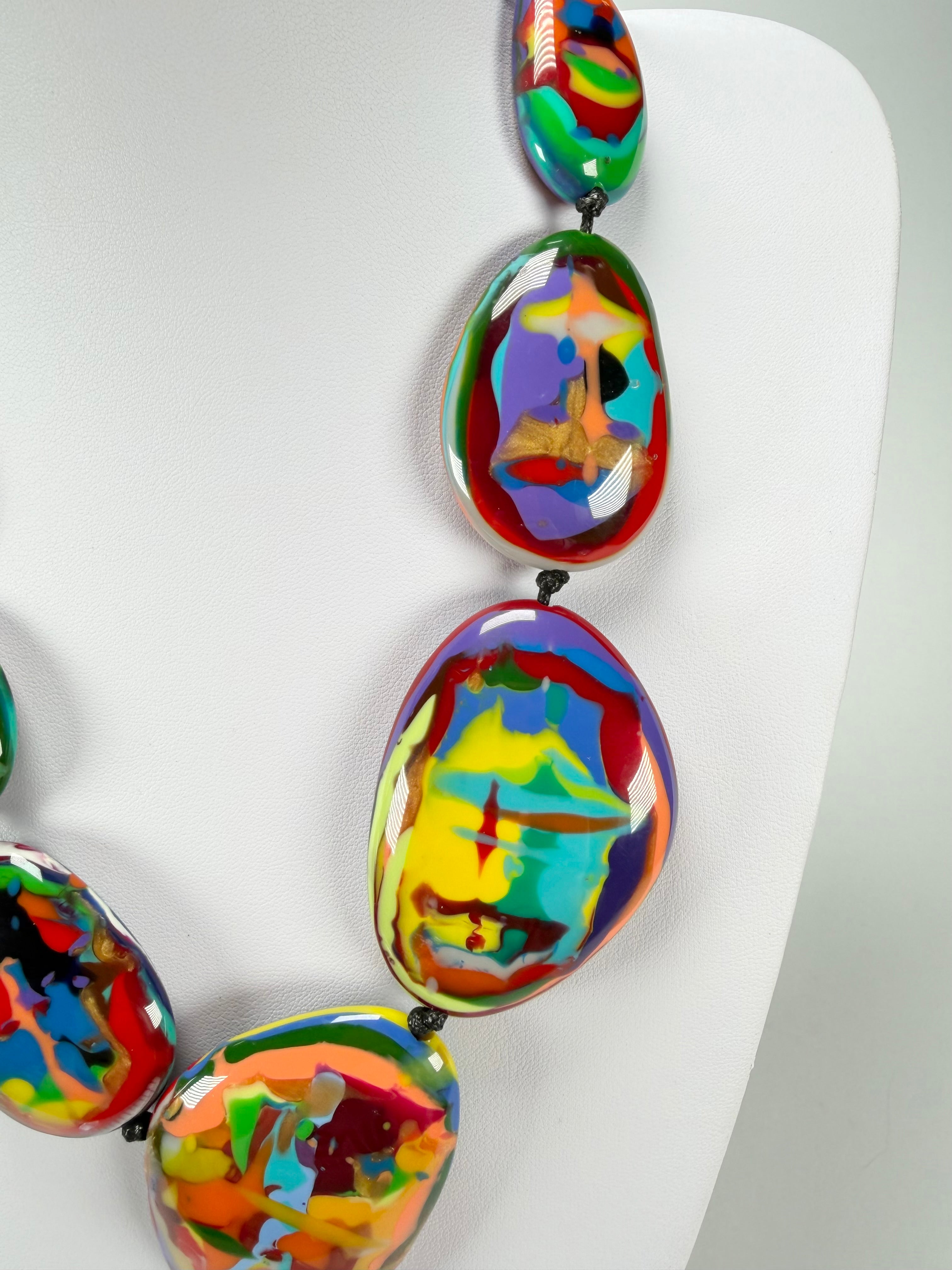 Sobral - Multi-Colour "Gabriele K" Resin Necklace ( 003616 )