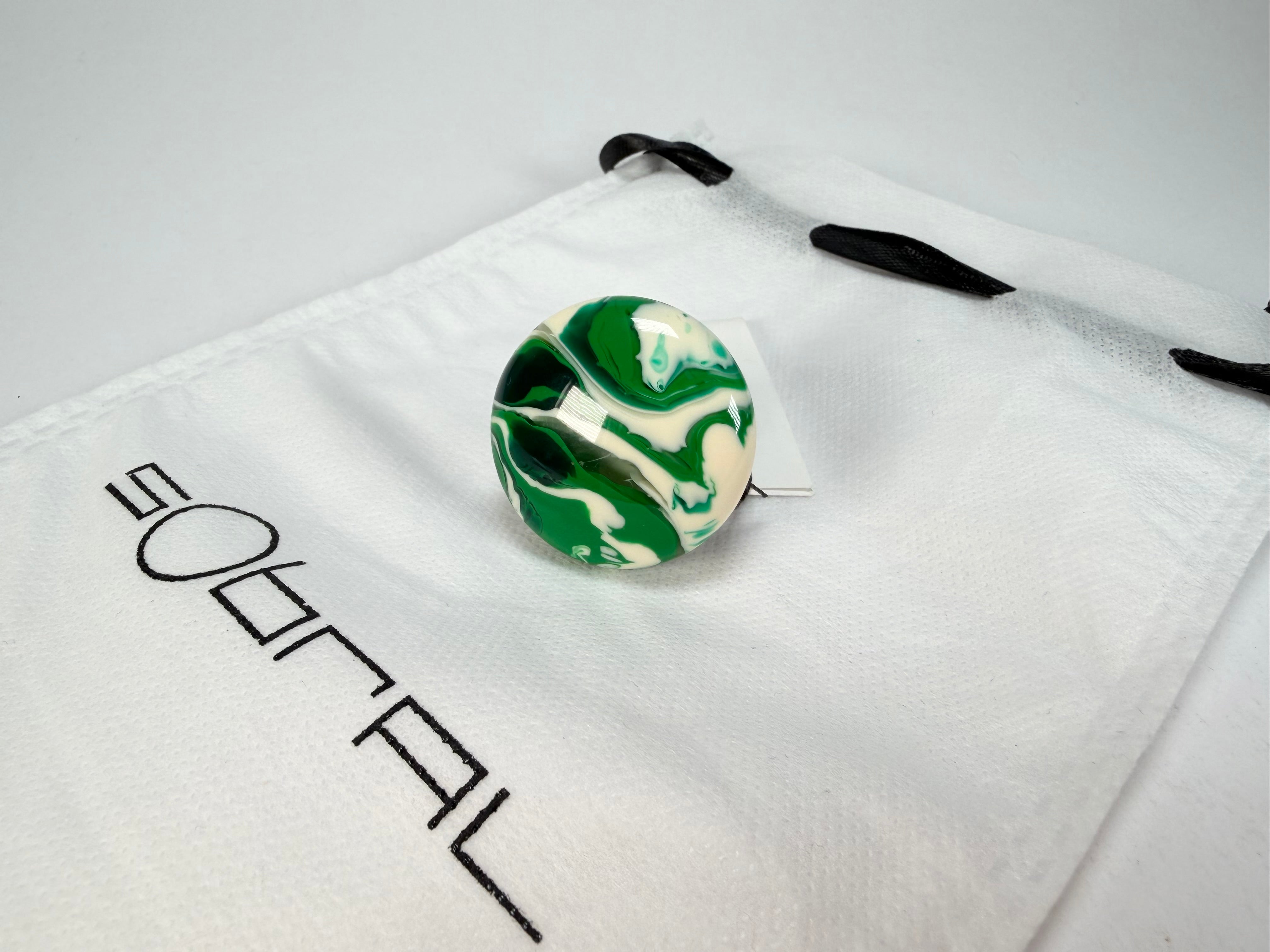 Sobral - Onda Verde "Onda Circle" Green Resin Ring ( 005324 ) - Size UK Q / US 8