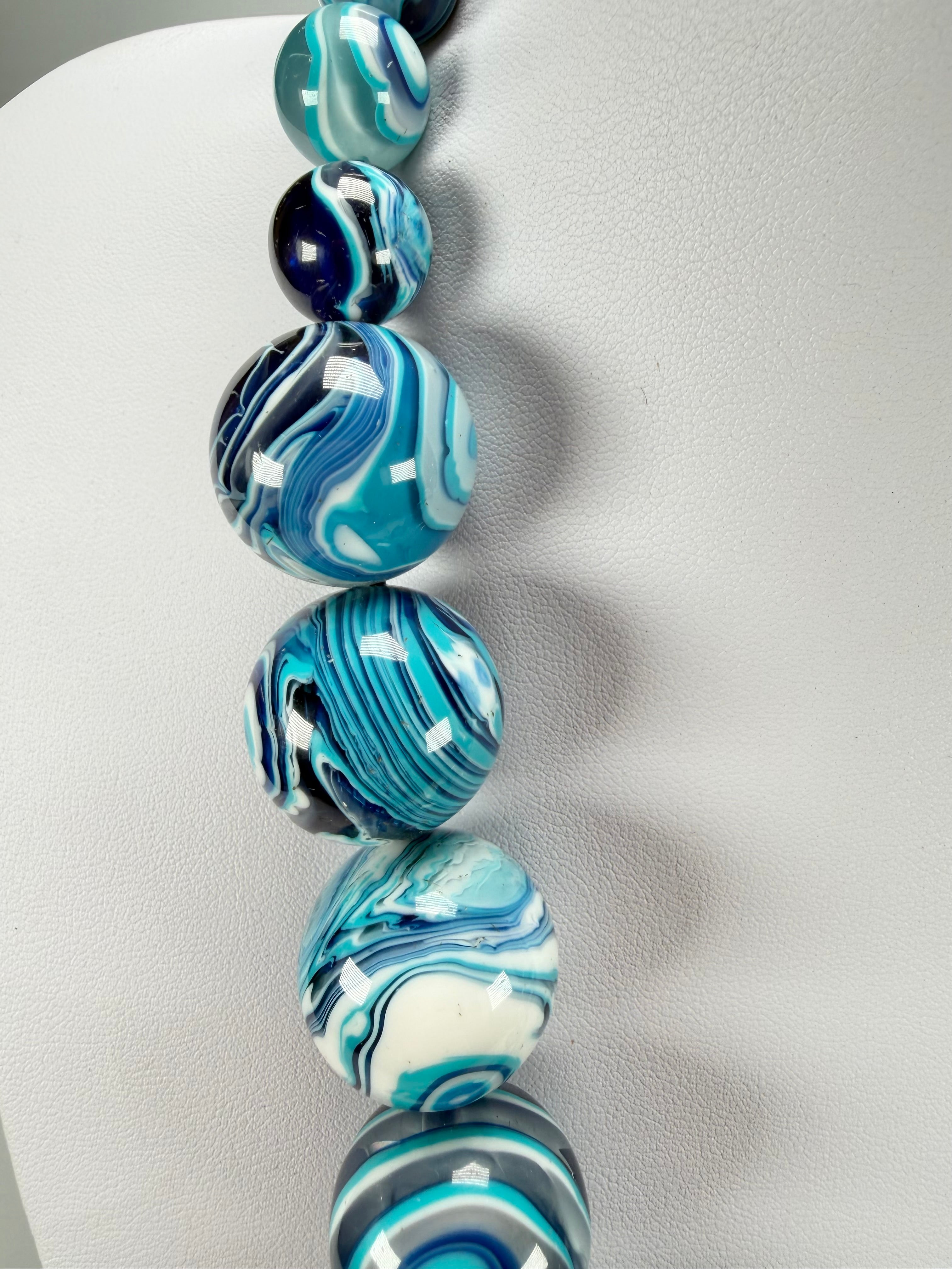 Sobral - Planets "Jupiter" Blue Studio Creation Resin Necklace ( 005453 )