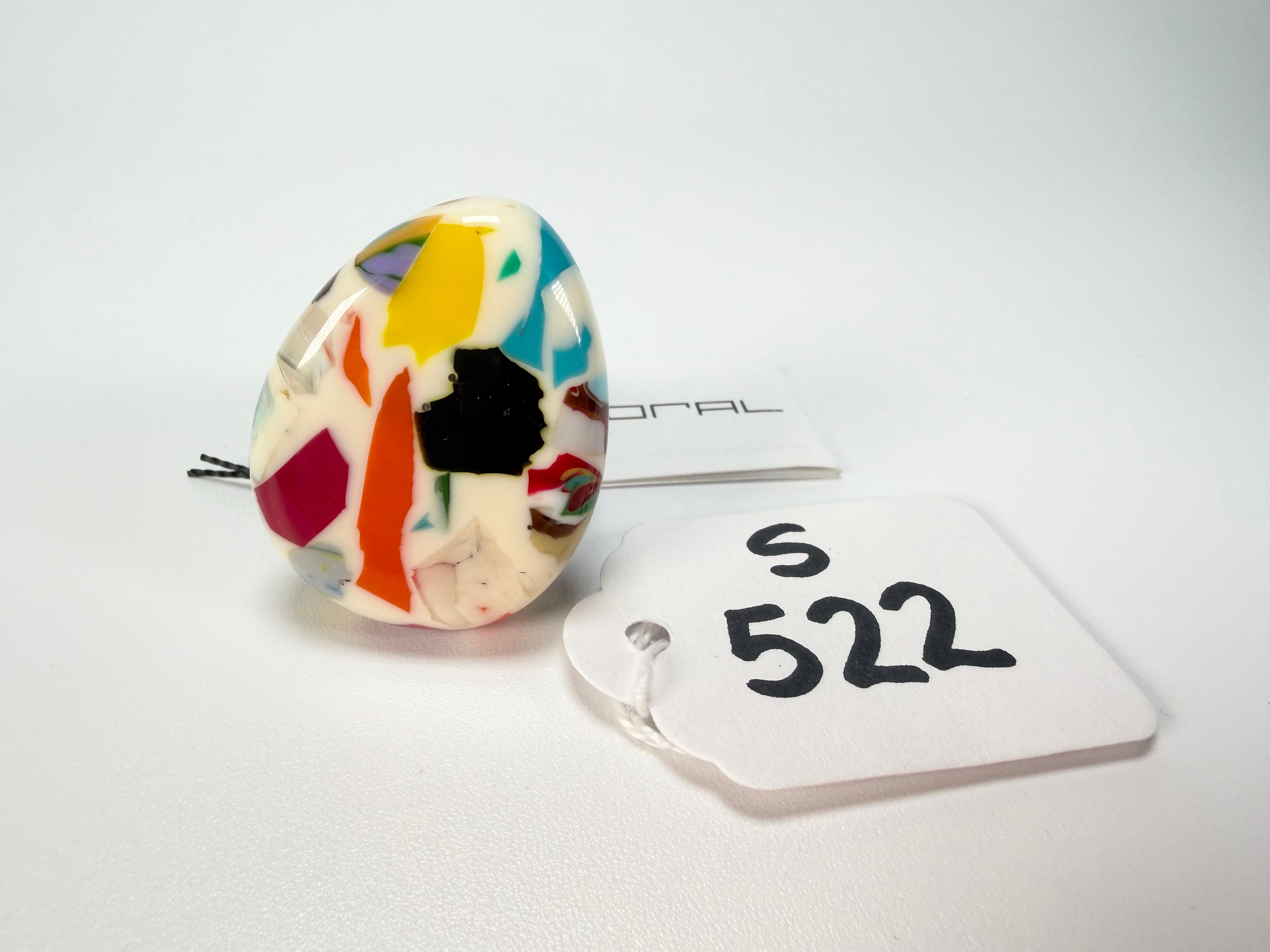 Sobral - Caillou Marfim "Poesia" Resin Ring ( 003597 ) - Size UK U  / US 10.5