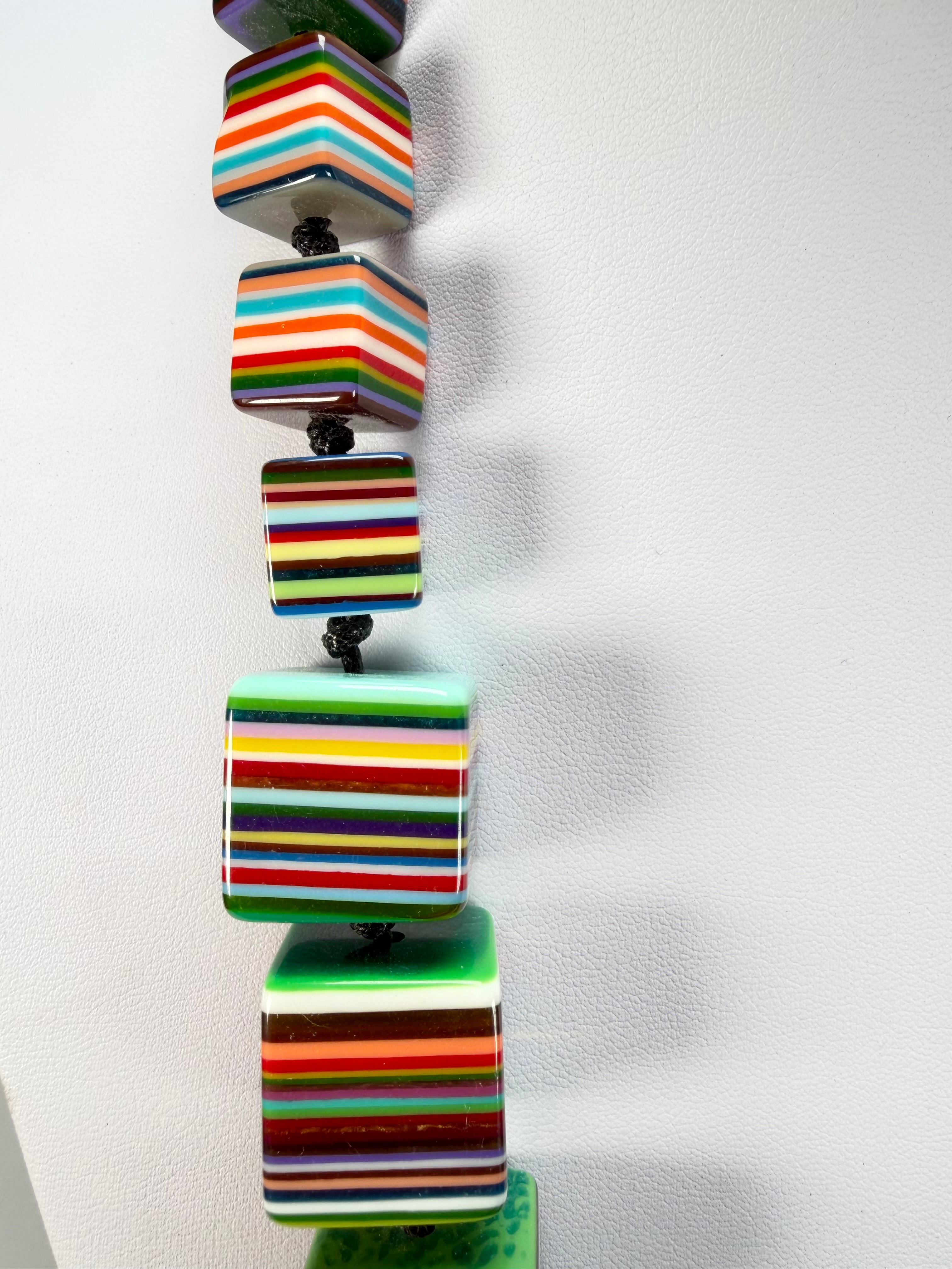 Sobral - Pop Art "K" Multi Cubes Resin Necklace ( 003624 )