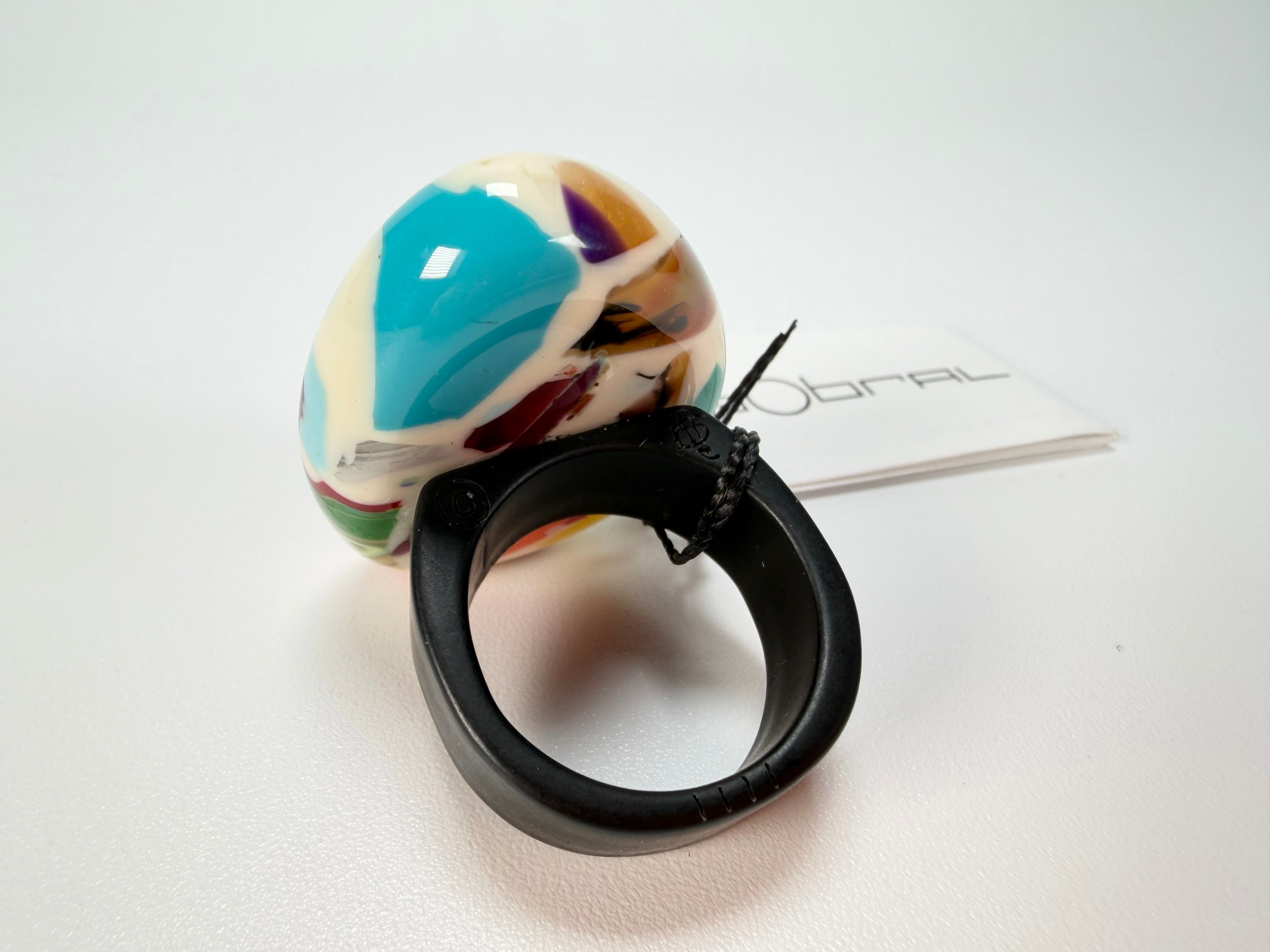 Sobral - Caillou Marfim "Poesia" Resin Ring ( 003597 ) - Size UK U  / US 10.5
