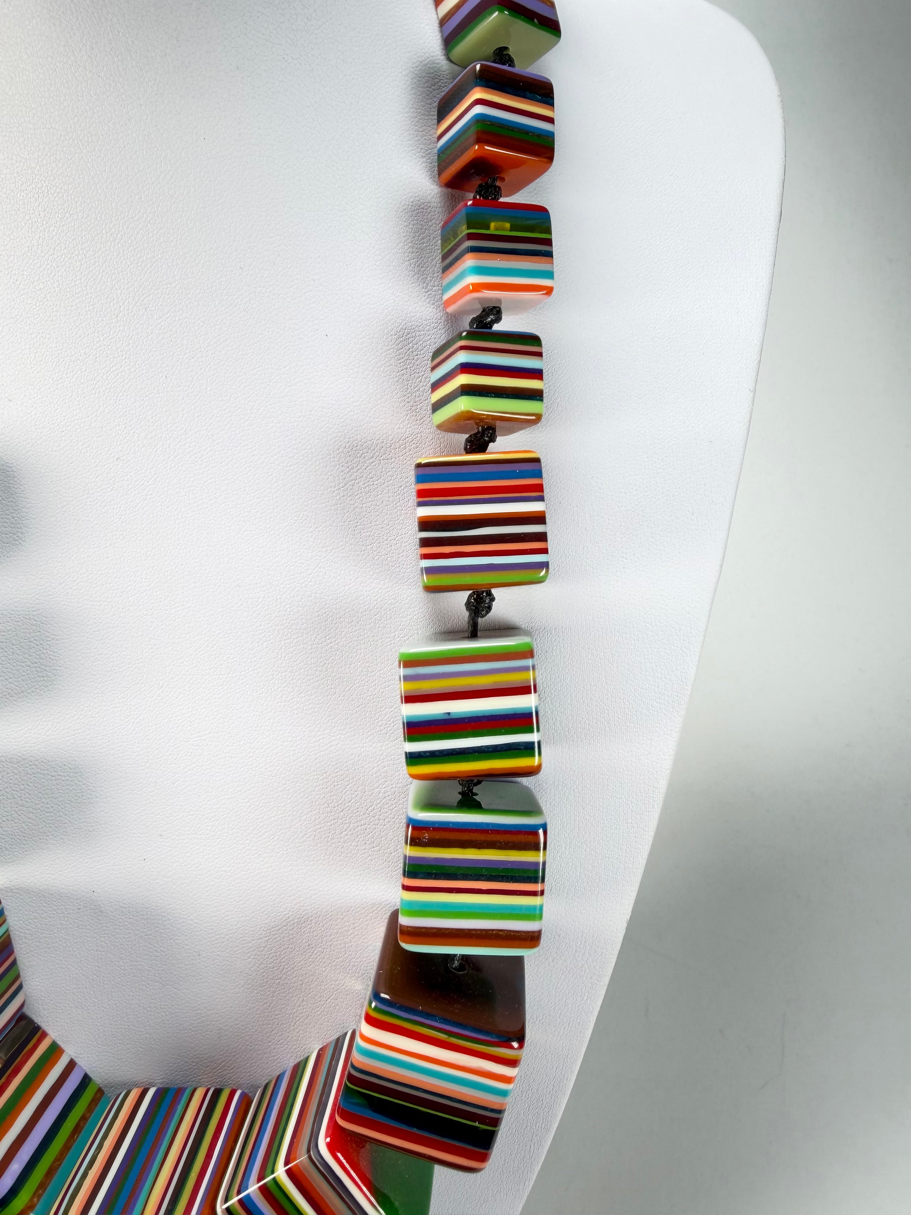 Sobral - Pop Art "K" Multi Cubes Resin Necklace ( 003624 )
