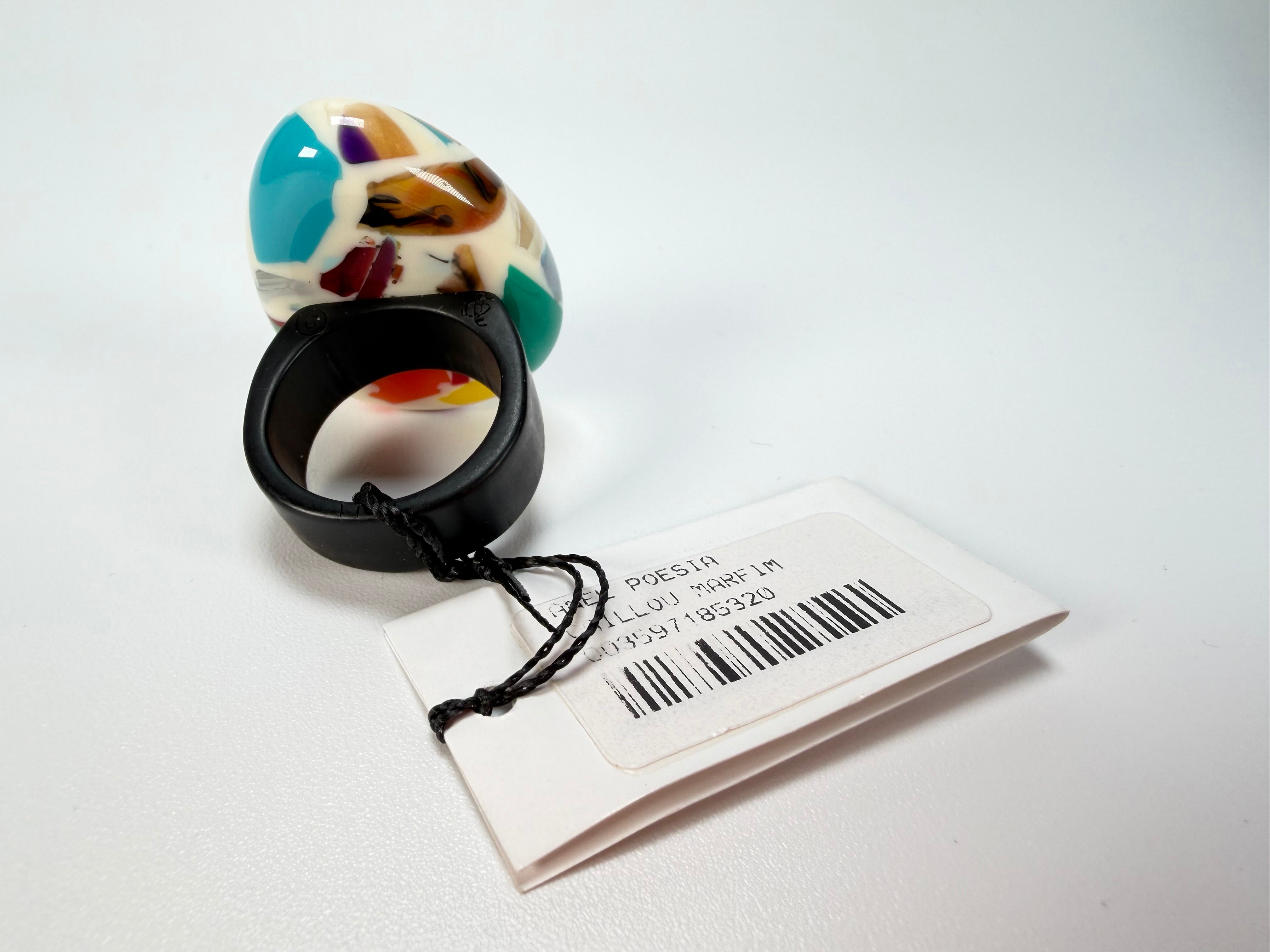 Sobral - Caillou Marfim "Poesia" Resin Ring ( 003597 ) - Size UK U  / US 10.5